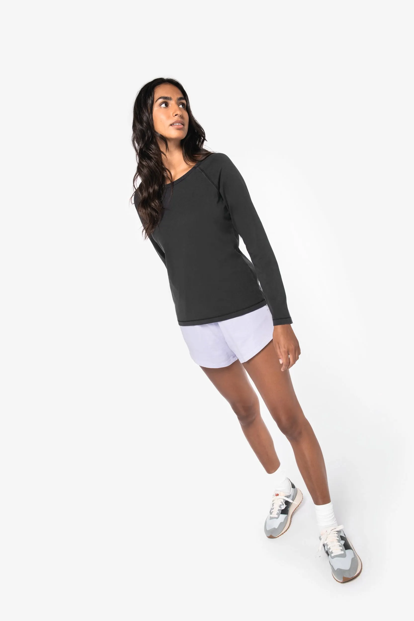 Camiseta ecorresponsable manga larga raglan mujer