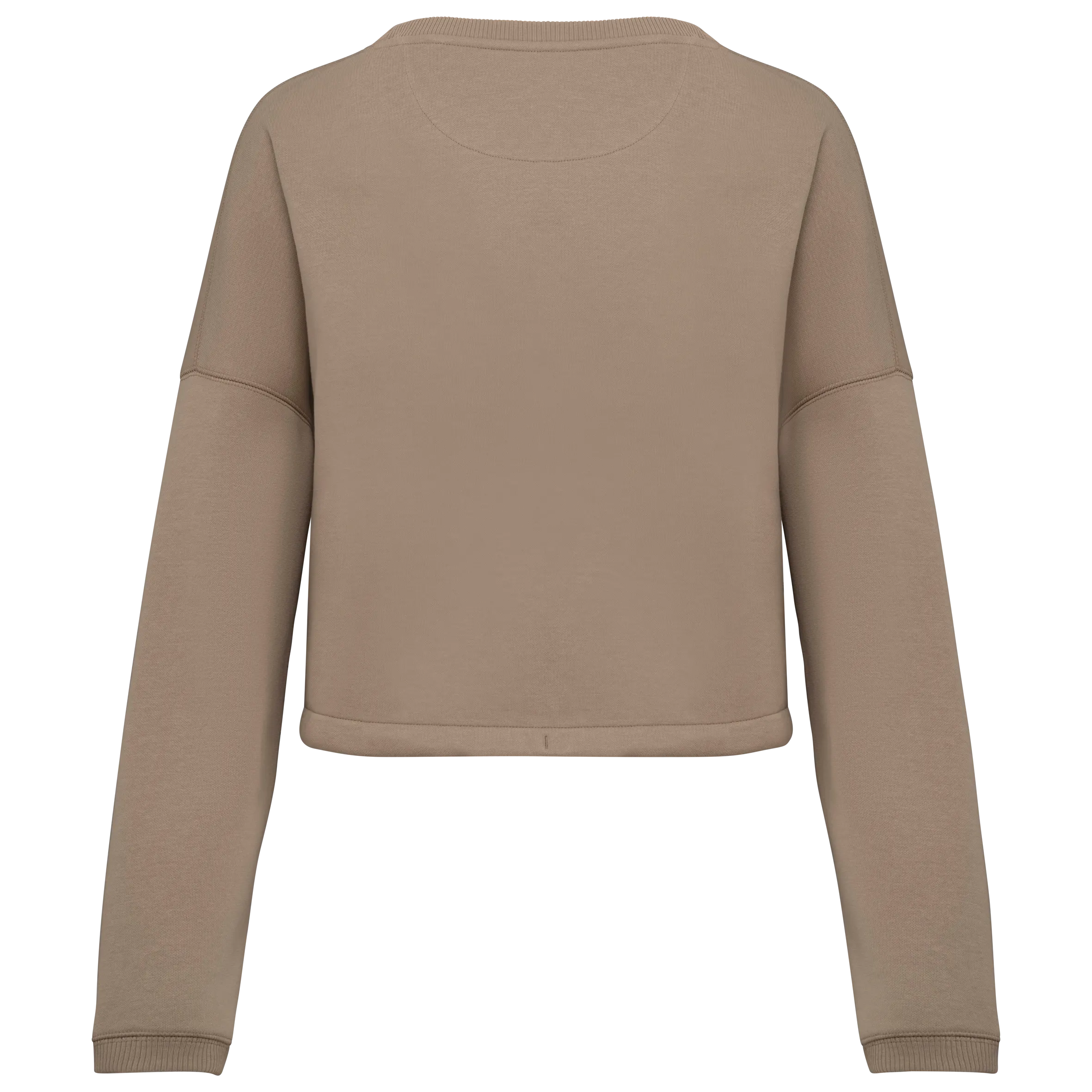 Sudadera ecorresponsable de cuello redondo oversize crop mujer