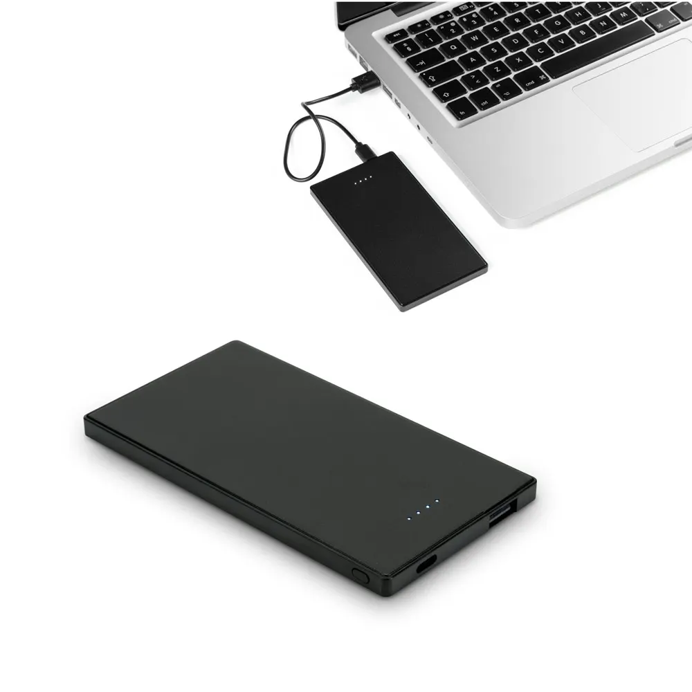 DENNING. Batería externa fina de acero inoxidable de 5000 mAh