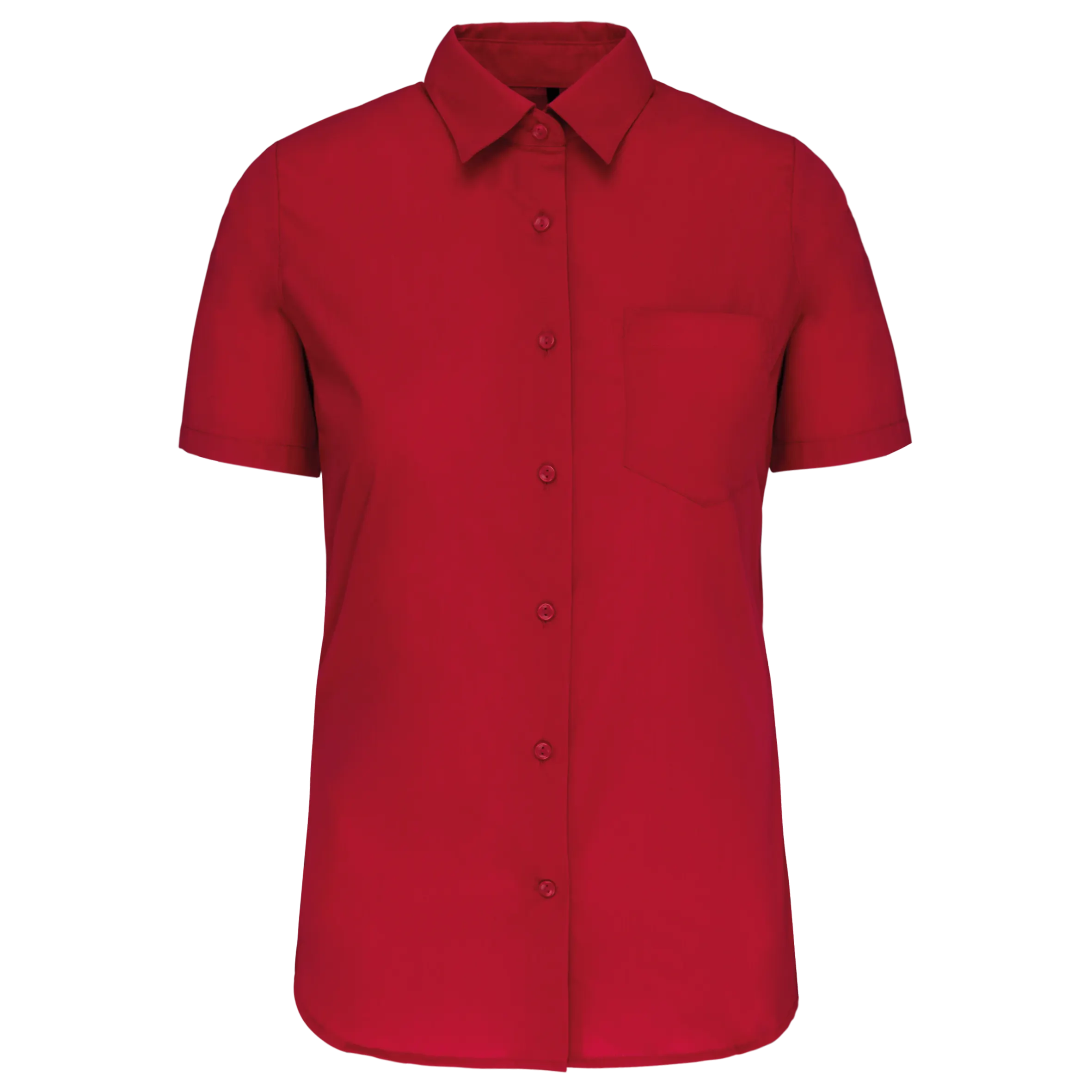 Camisa popelina manga corta mujer