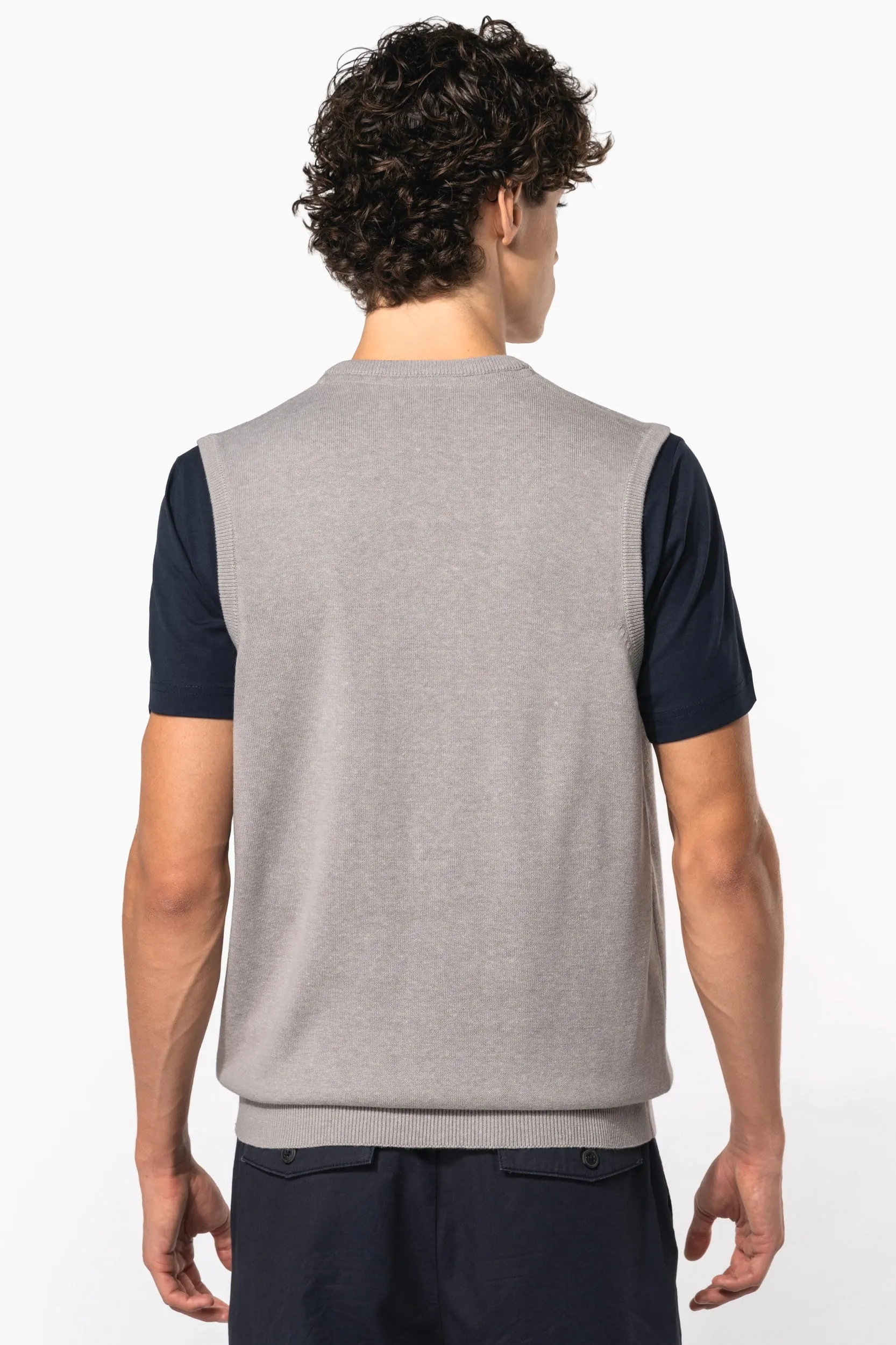 Jersey cuello de pico sin mangas