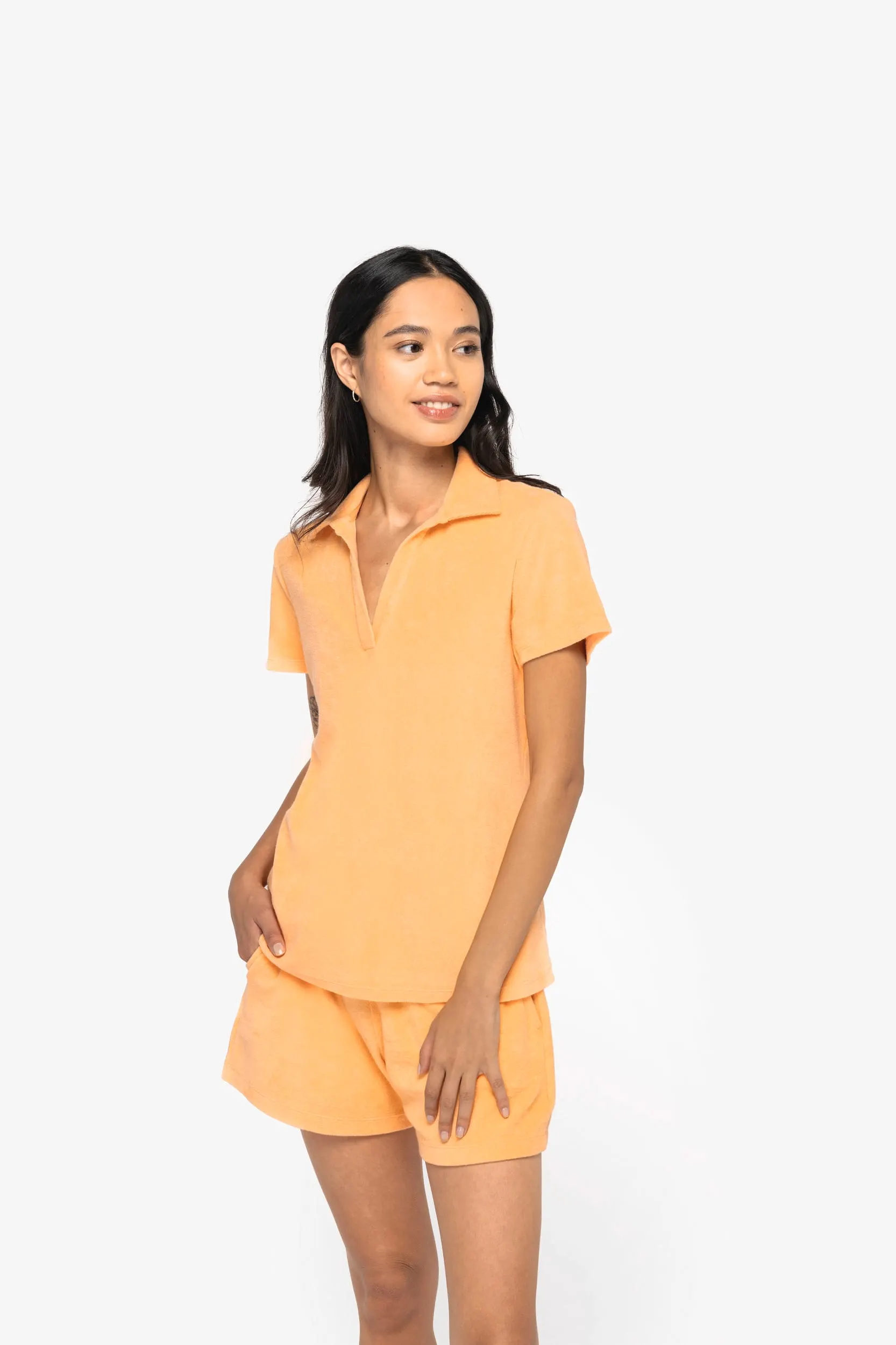 Polo ecorresponsable de rizo mujer