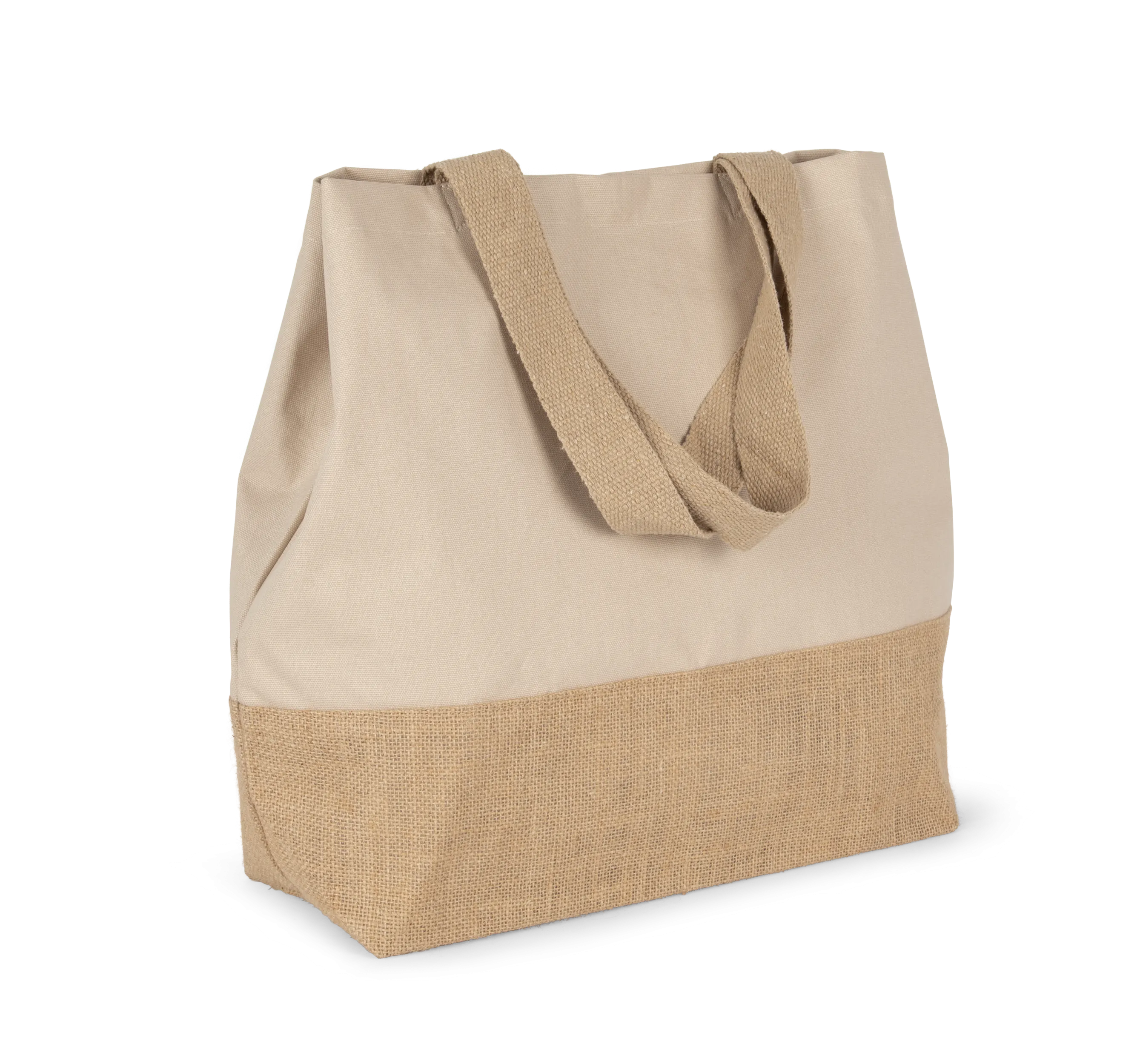 Bolsa shopper de yute & algodón canvas