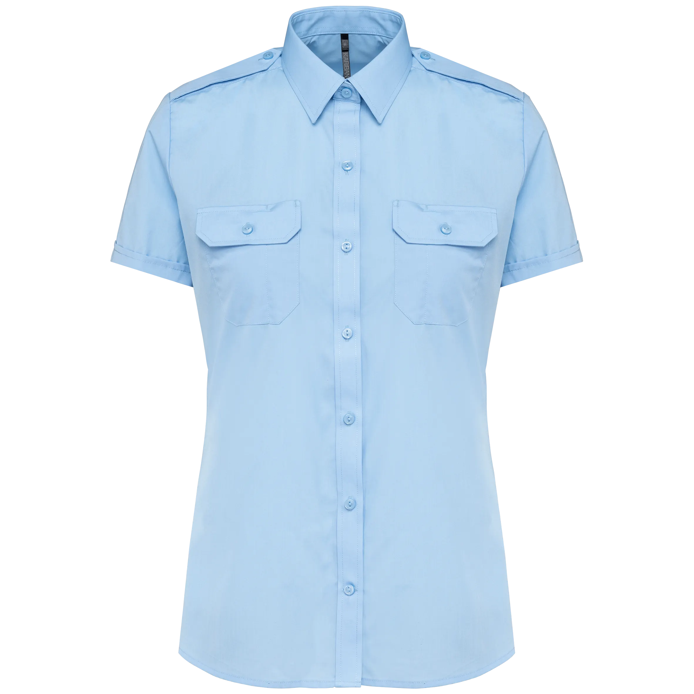 Camisa piloto manga corta mujer