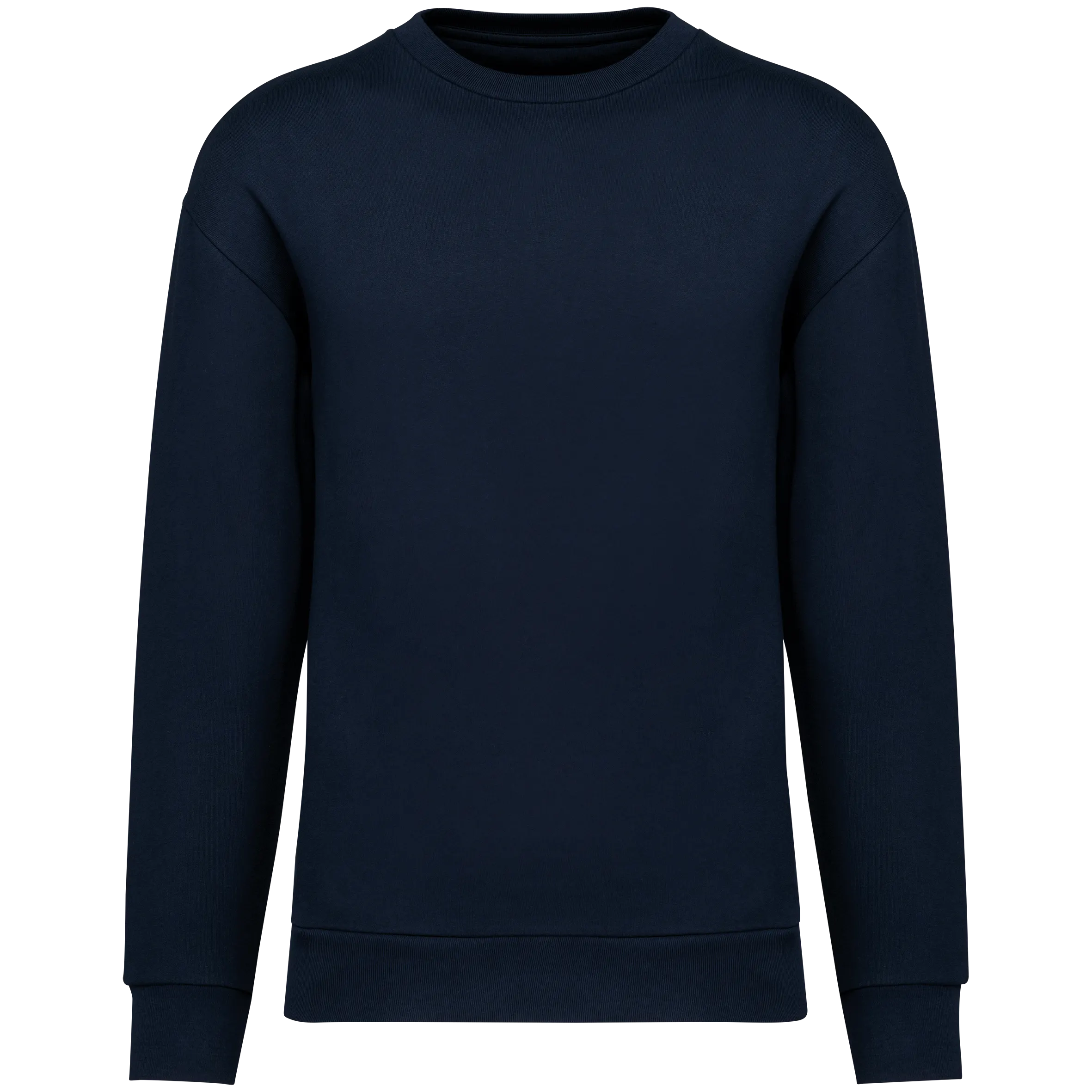 Sudadera ecorresponsable cuello redondo y hombros caídos felpa perchada unisex