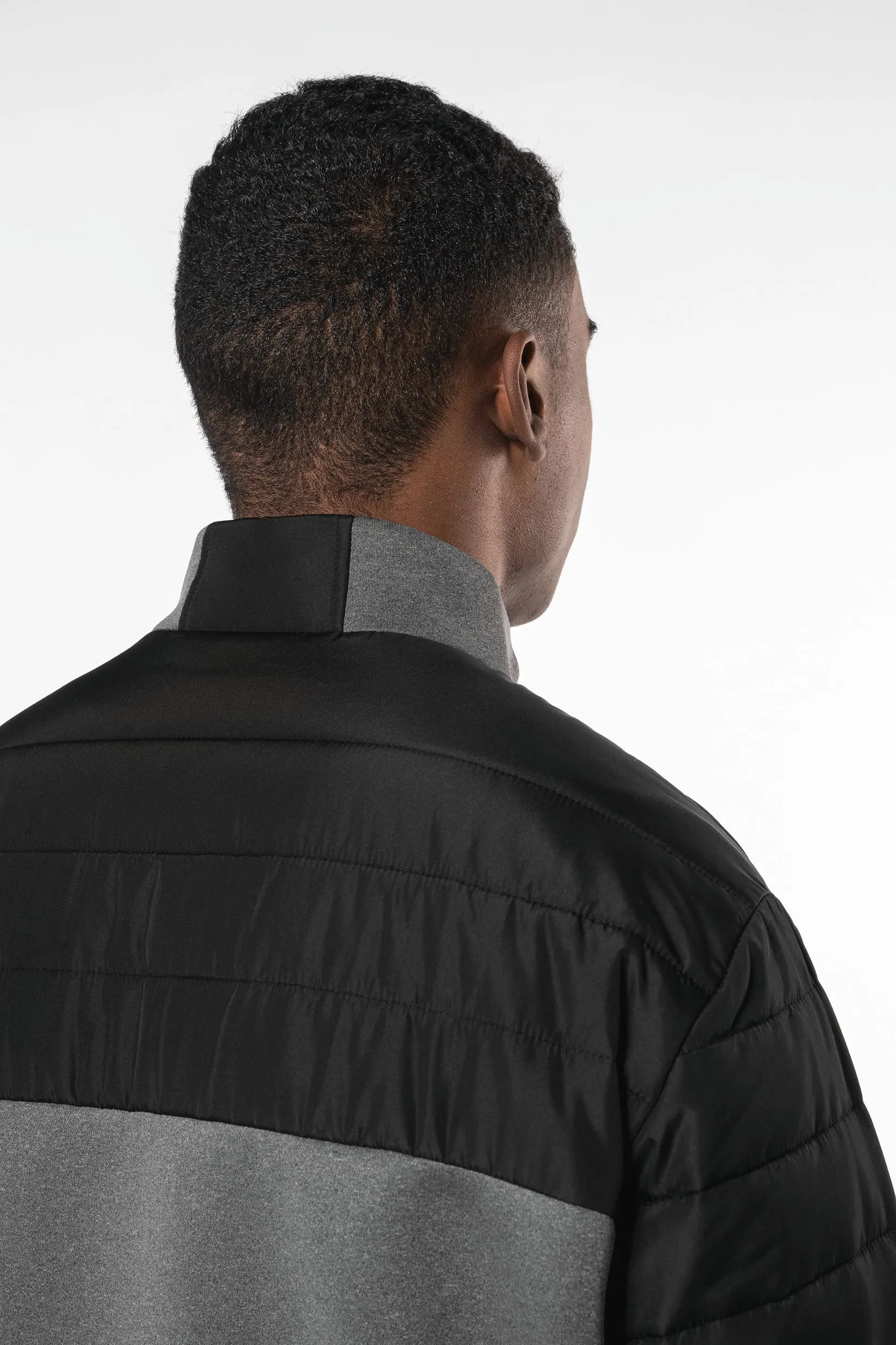 Chaqueta bimaterial hombre