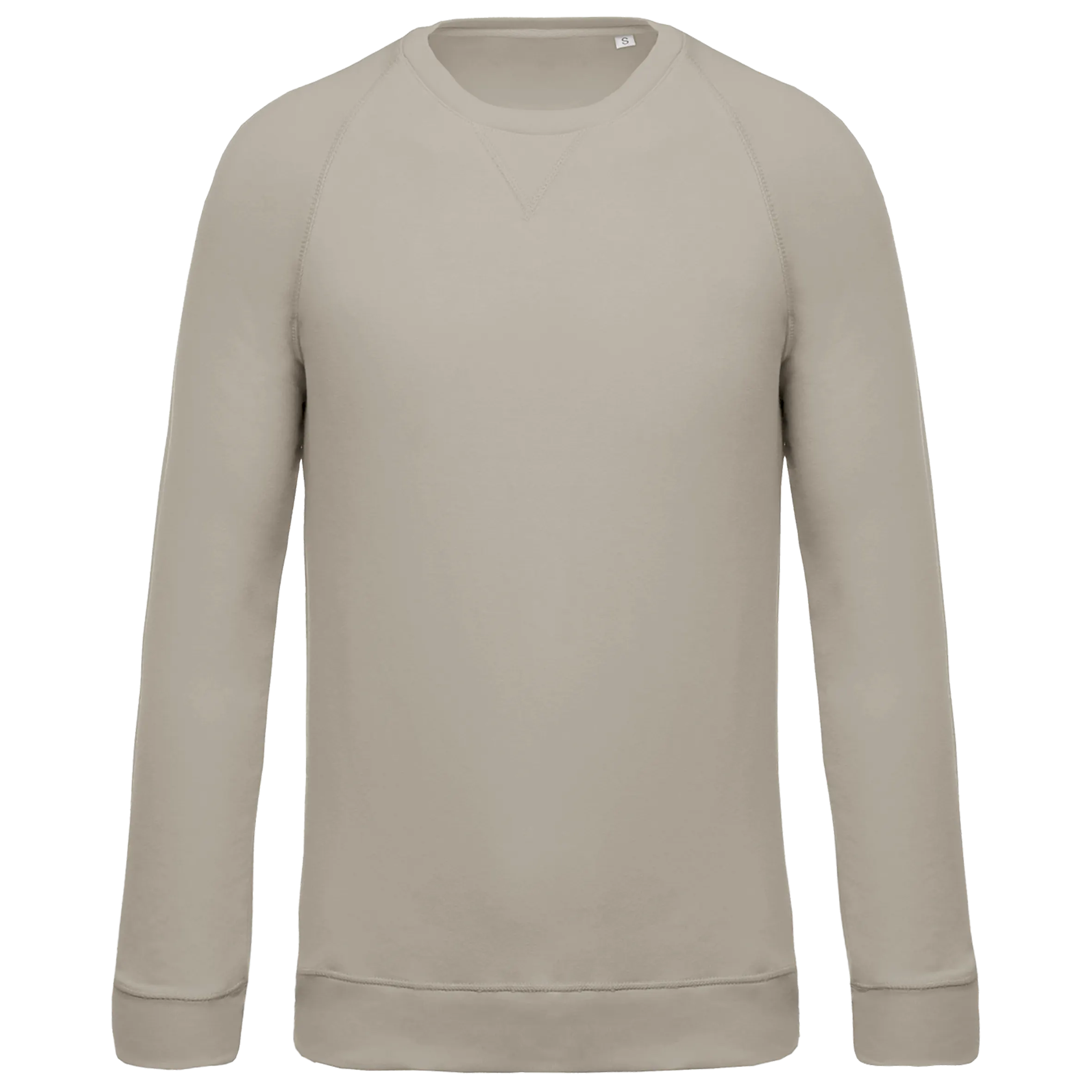 Sudadera algodón orgánico con cuello redondo y mangas raglán de hombre