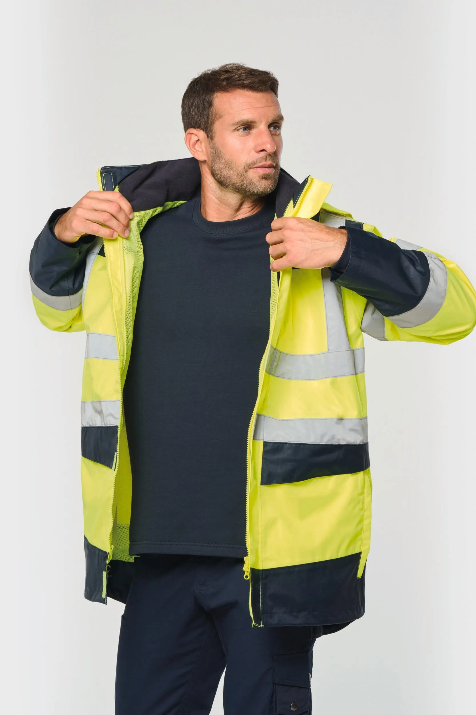 Parka de seguridad reciclada 4 en 1 unisex