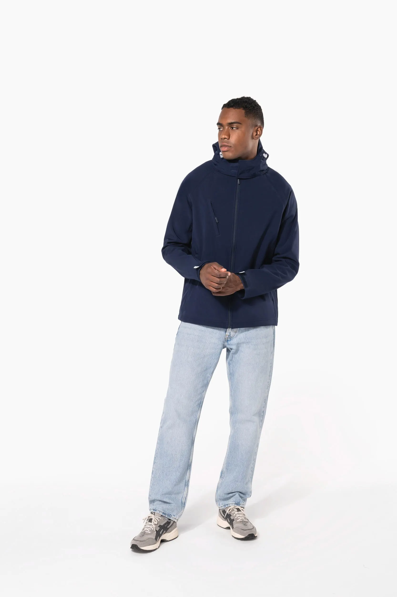 Chaqueta softshell con capucha extraíble hombre
