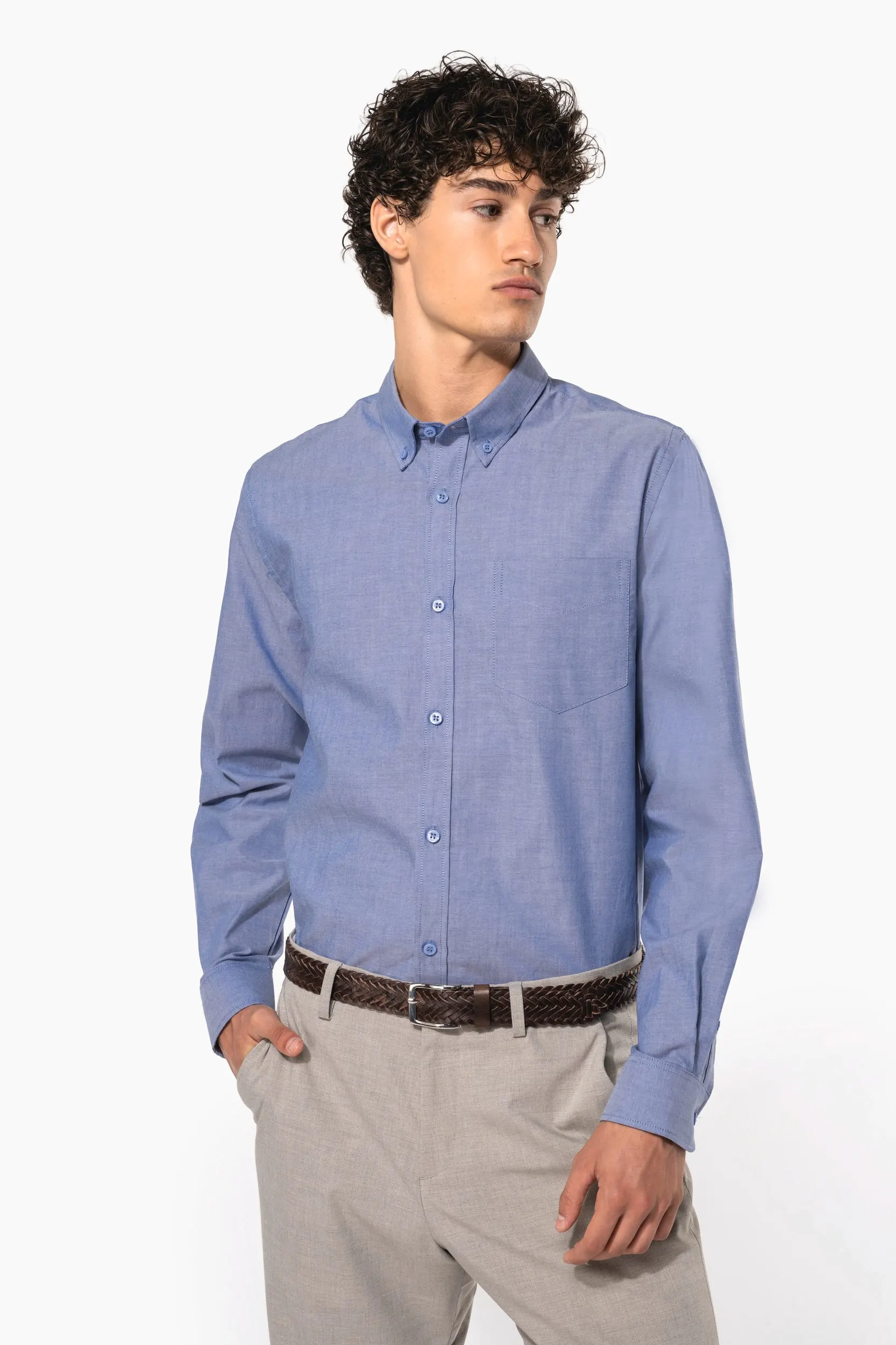 Camisa oxford manga larga hombre