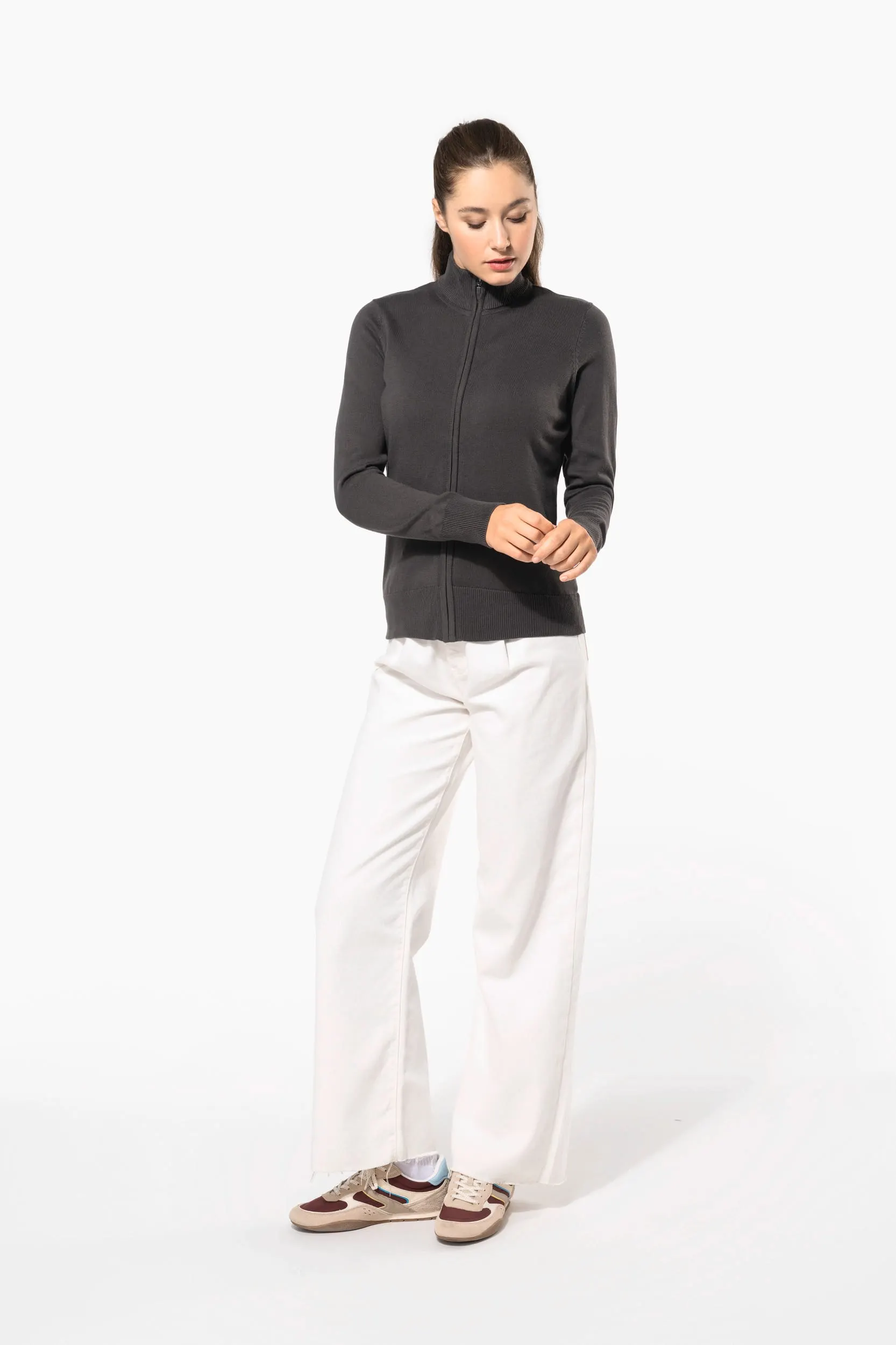 Chaqueta de punto con cremallera mujer