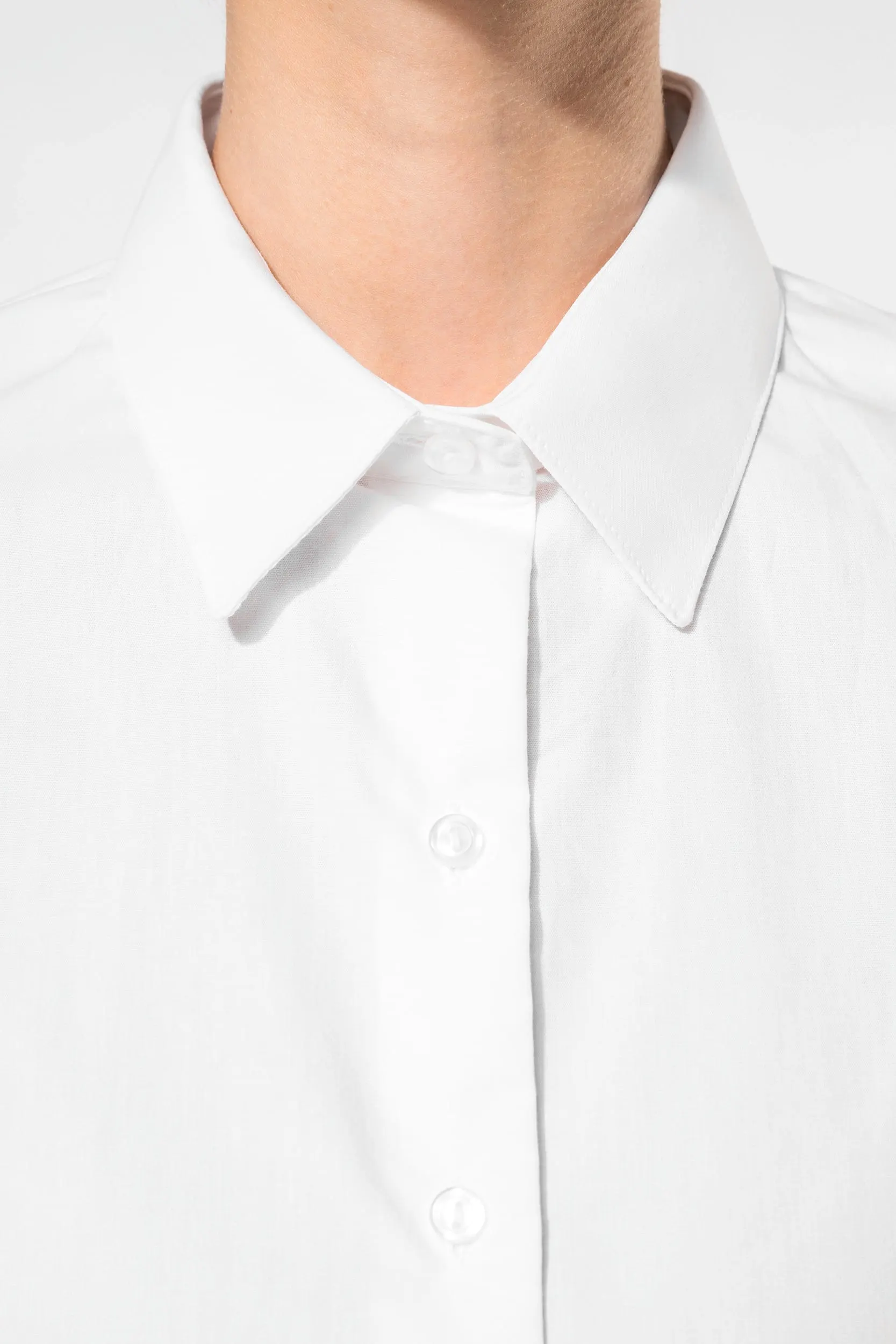 Camisa popelina manga larga mujer
