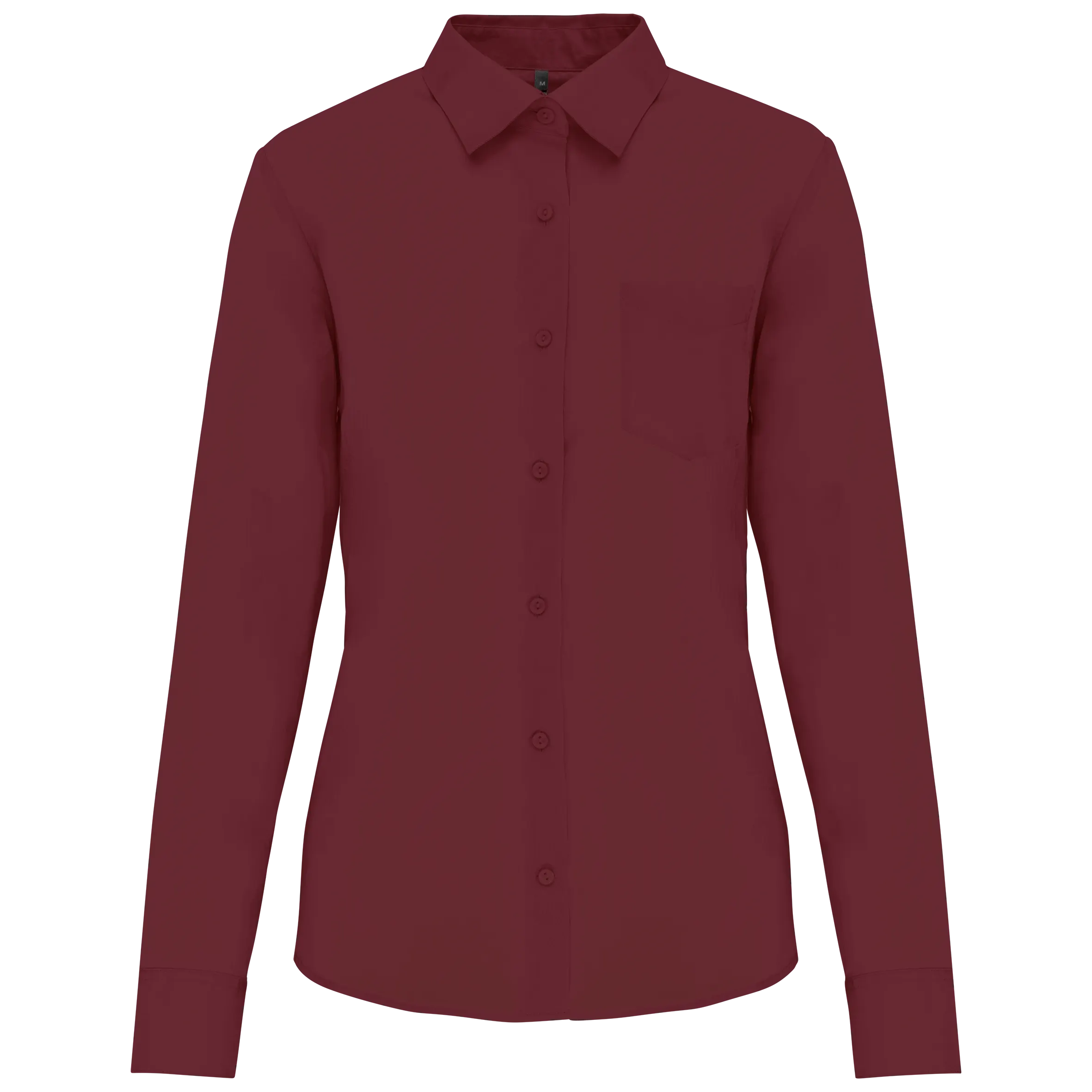 Camisa popelina de polialgodón manga larga mujer