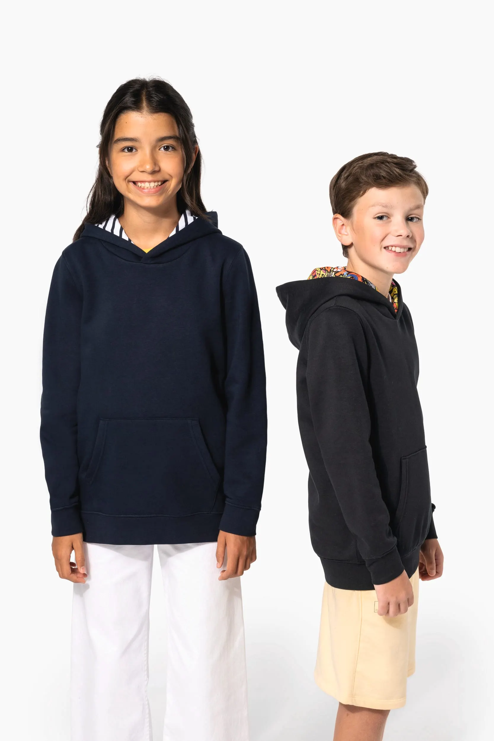 Sudadera con capucha de forro contrastado infantil