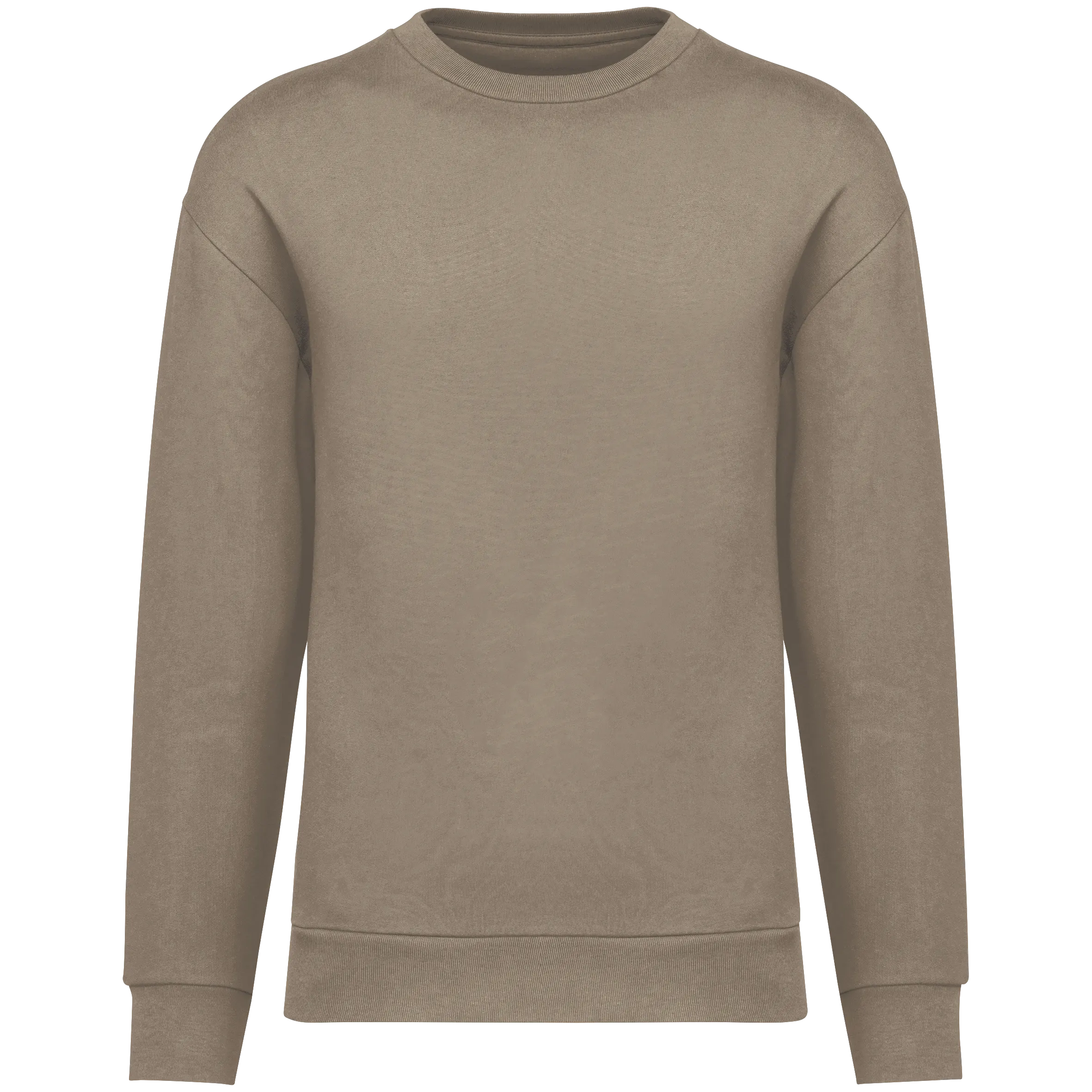 Sudadera ecorresponsable cuello redondo y hombros caídos felpa perchada unisex