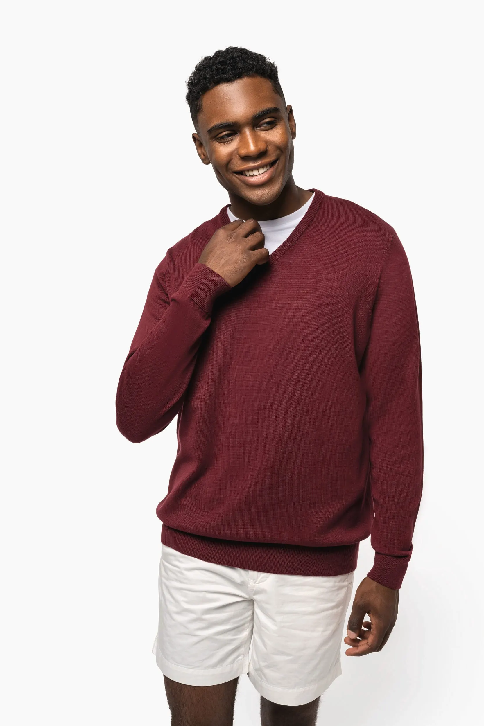 Jersey cuello de pico hombre