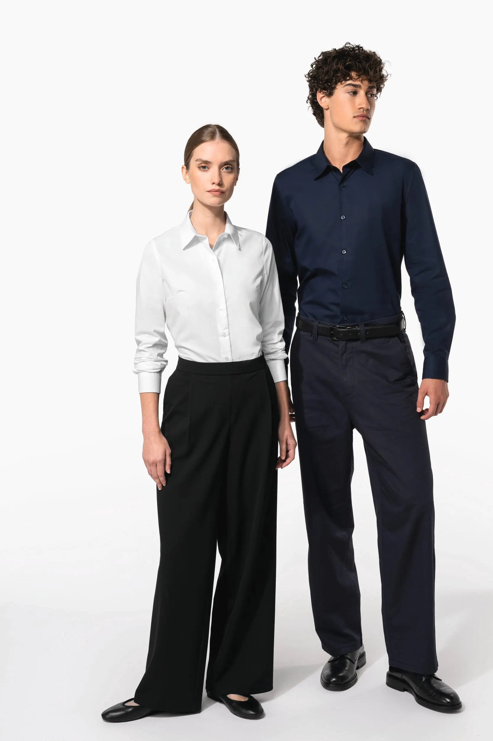 Camisa popelina manga larga mujer