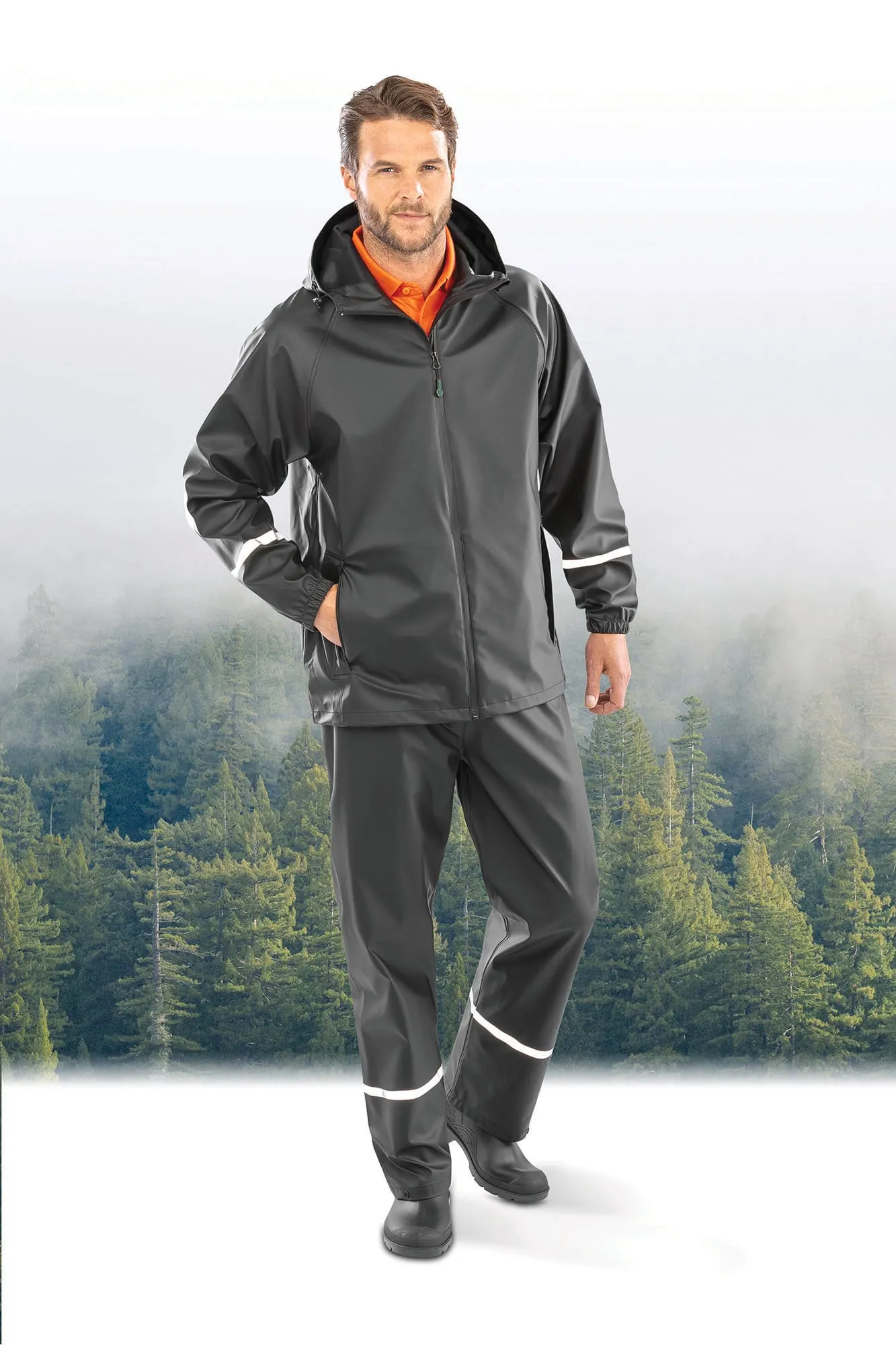 Chaqueta impermeable Prism PU con bandas reflectantes<br/>