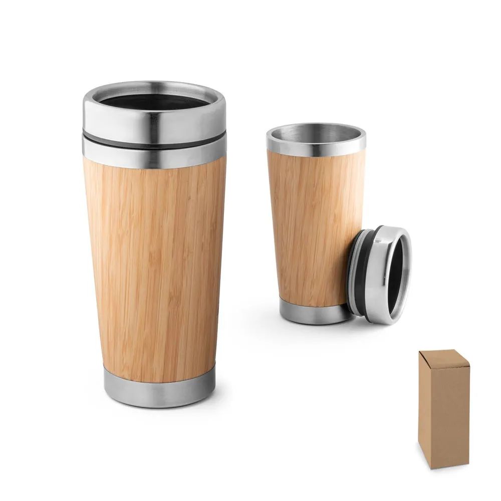 PIETRO. Vaso de viaje de bambú de 500 mL