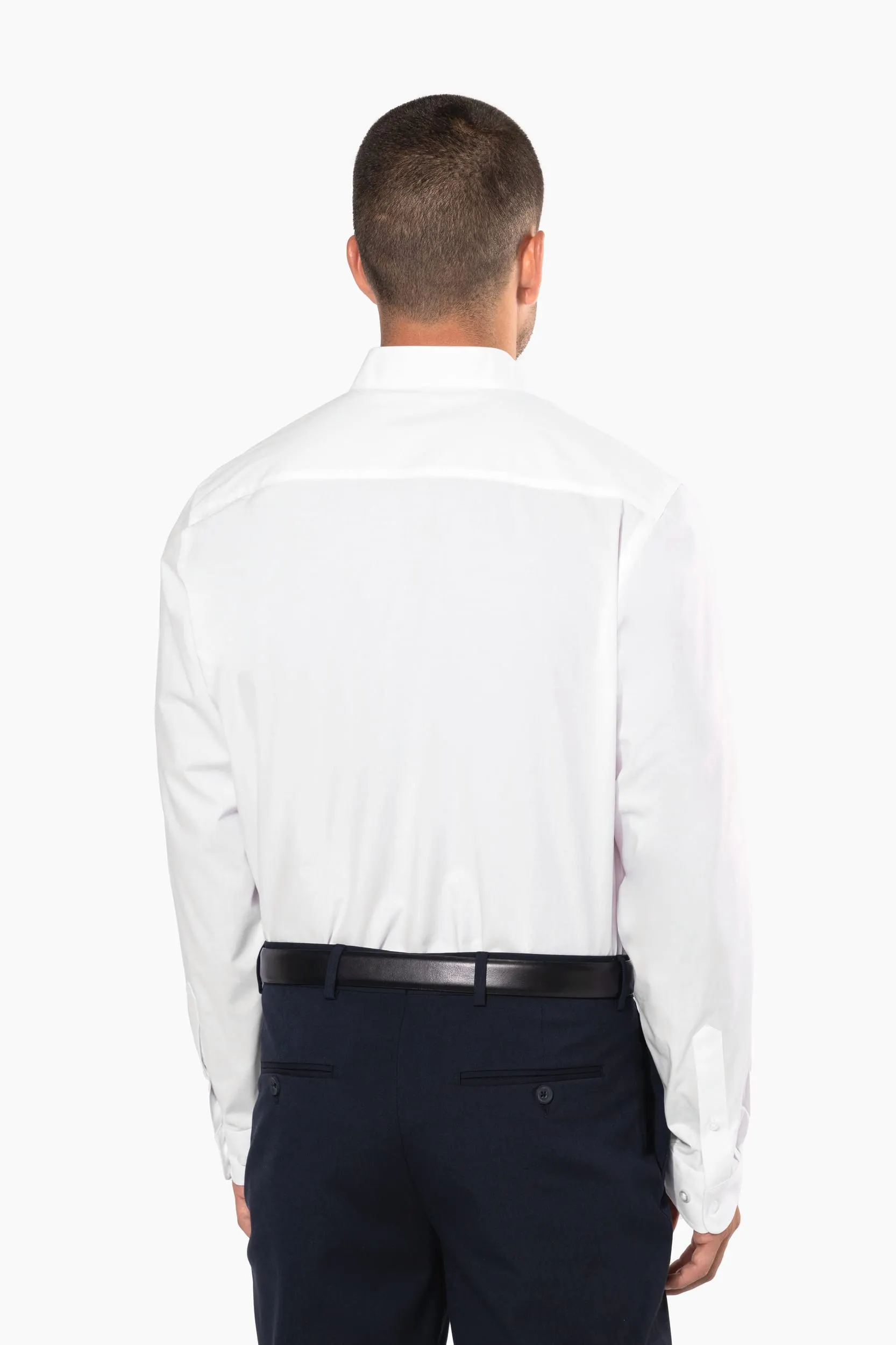 Camisa cuello mao  manga larga hombre