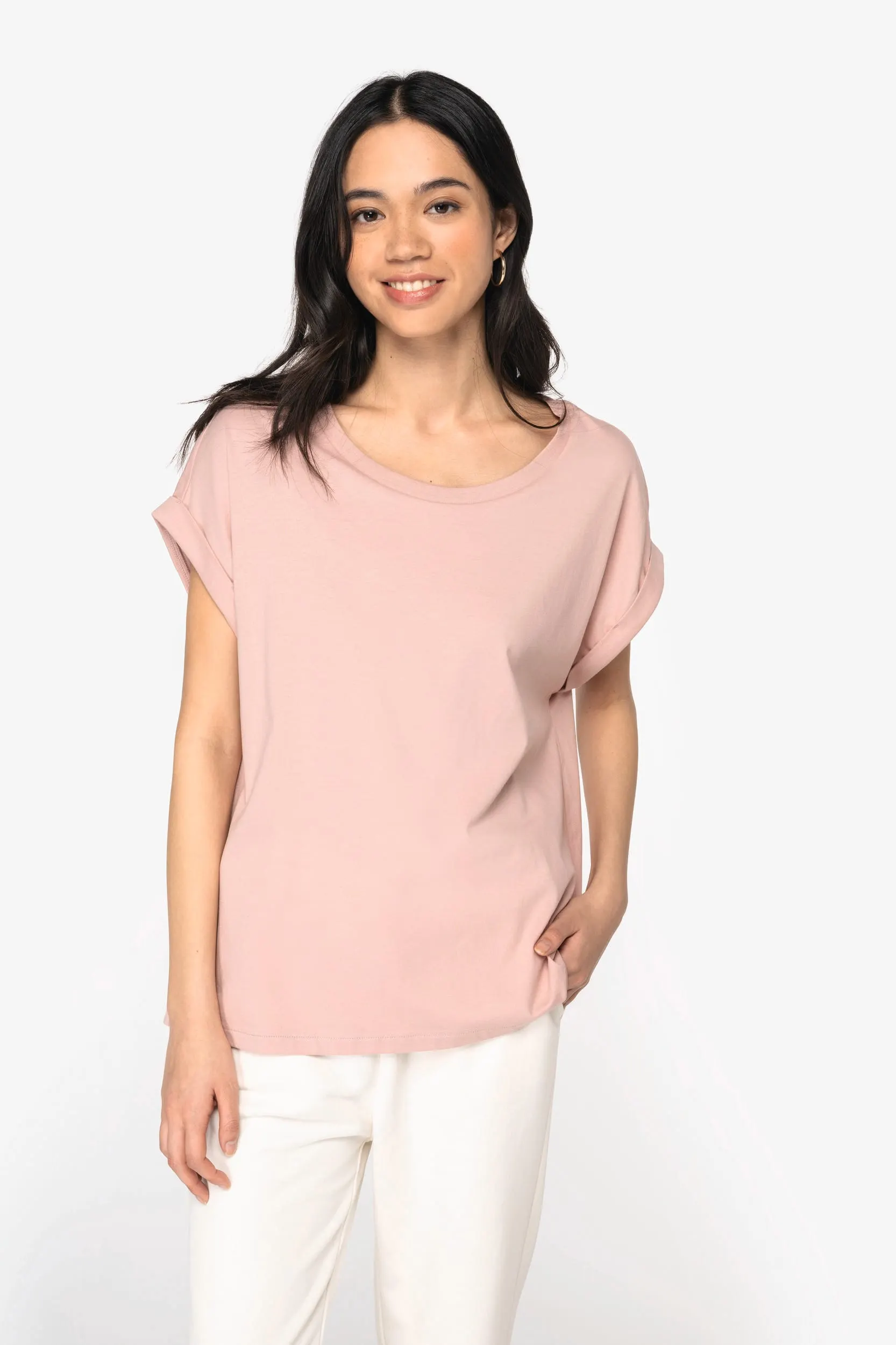 Camiseta ecorresponsable mangas vueltas mujer