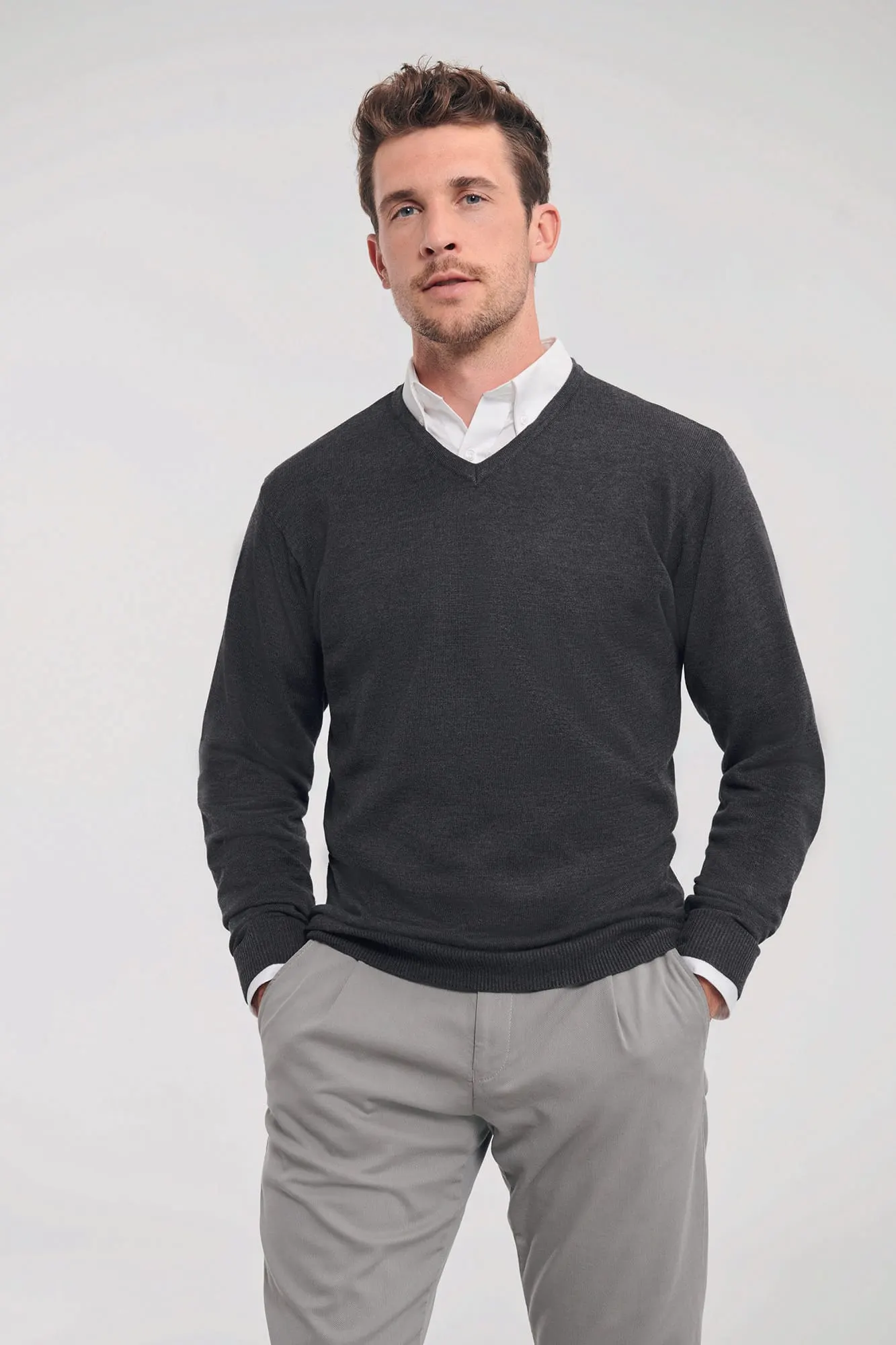 Jersey cuello de pico hombre