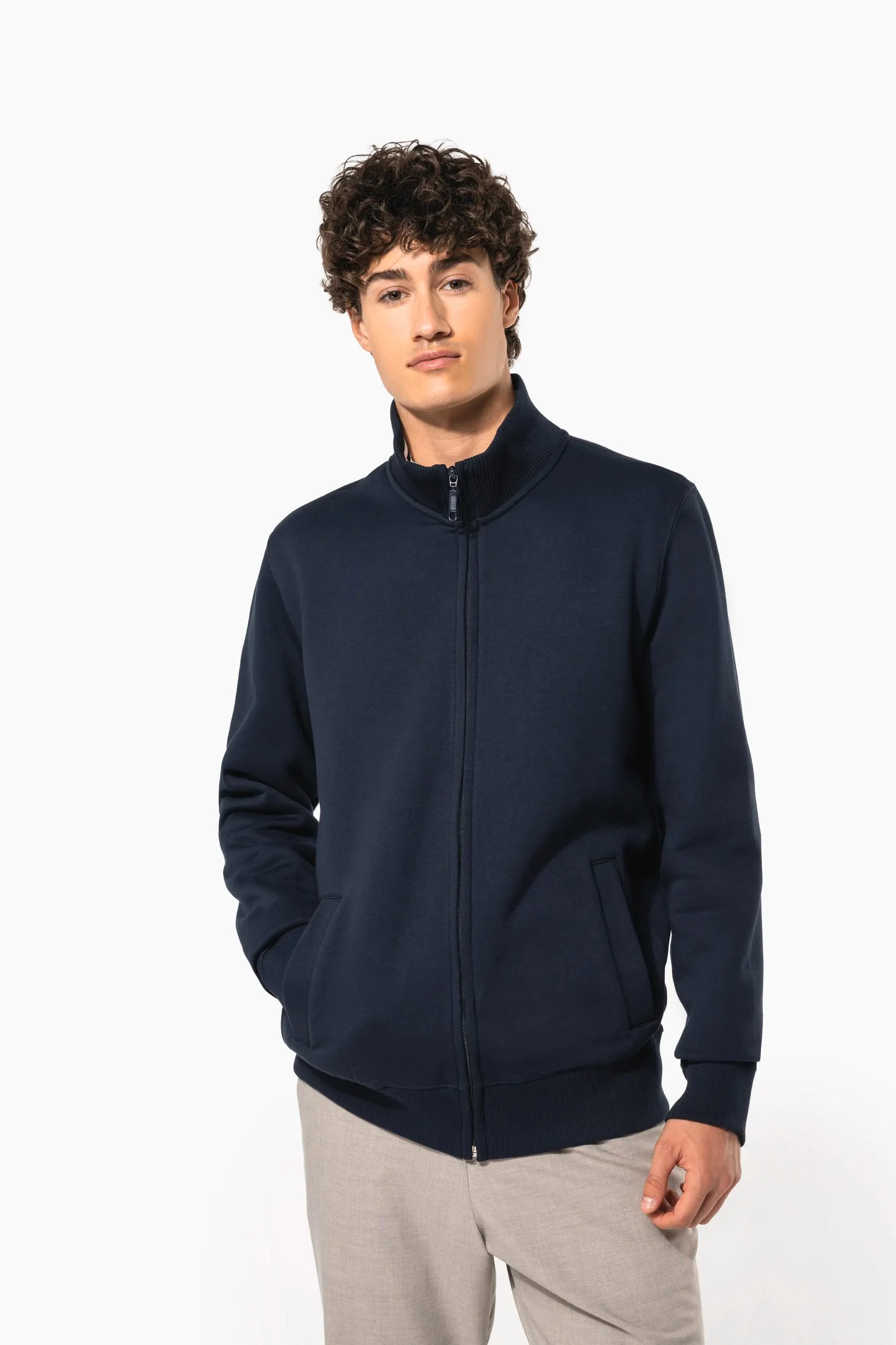 Chaqueta de felpa con cremallera hombre