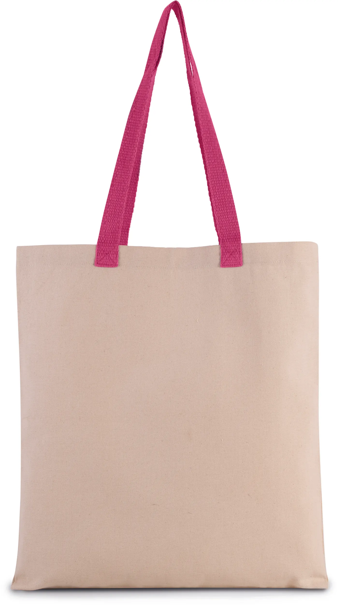 Bolsa shopper tejido canvas plana con asas contrastadas