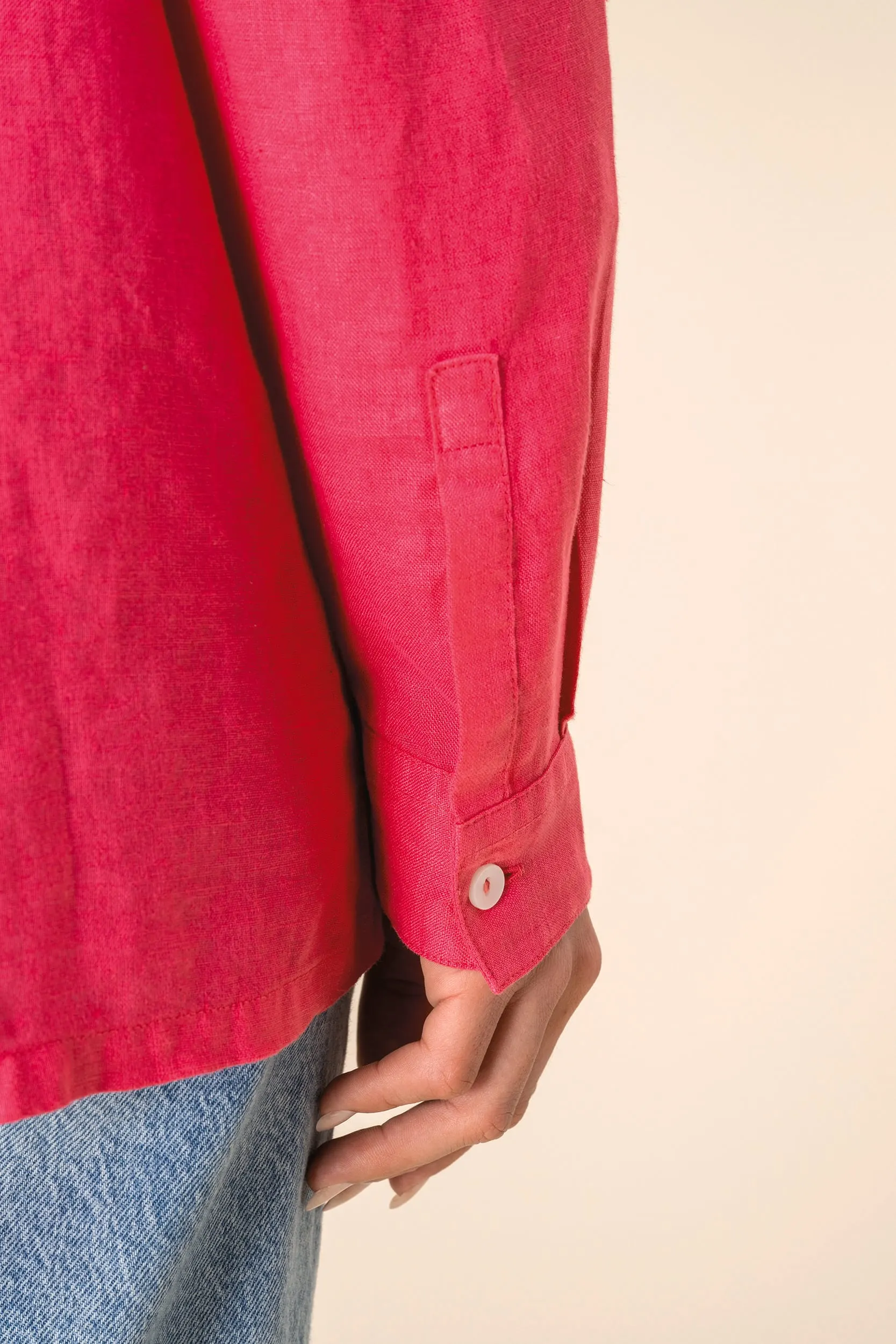 Camisa de lino oversize mujer