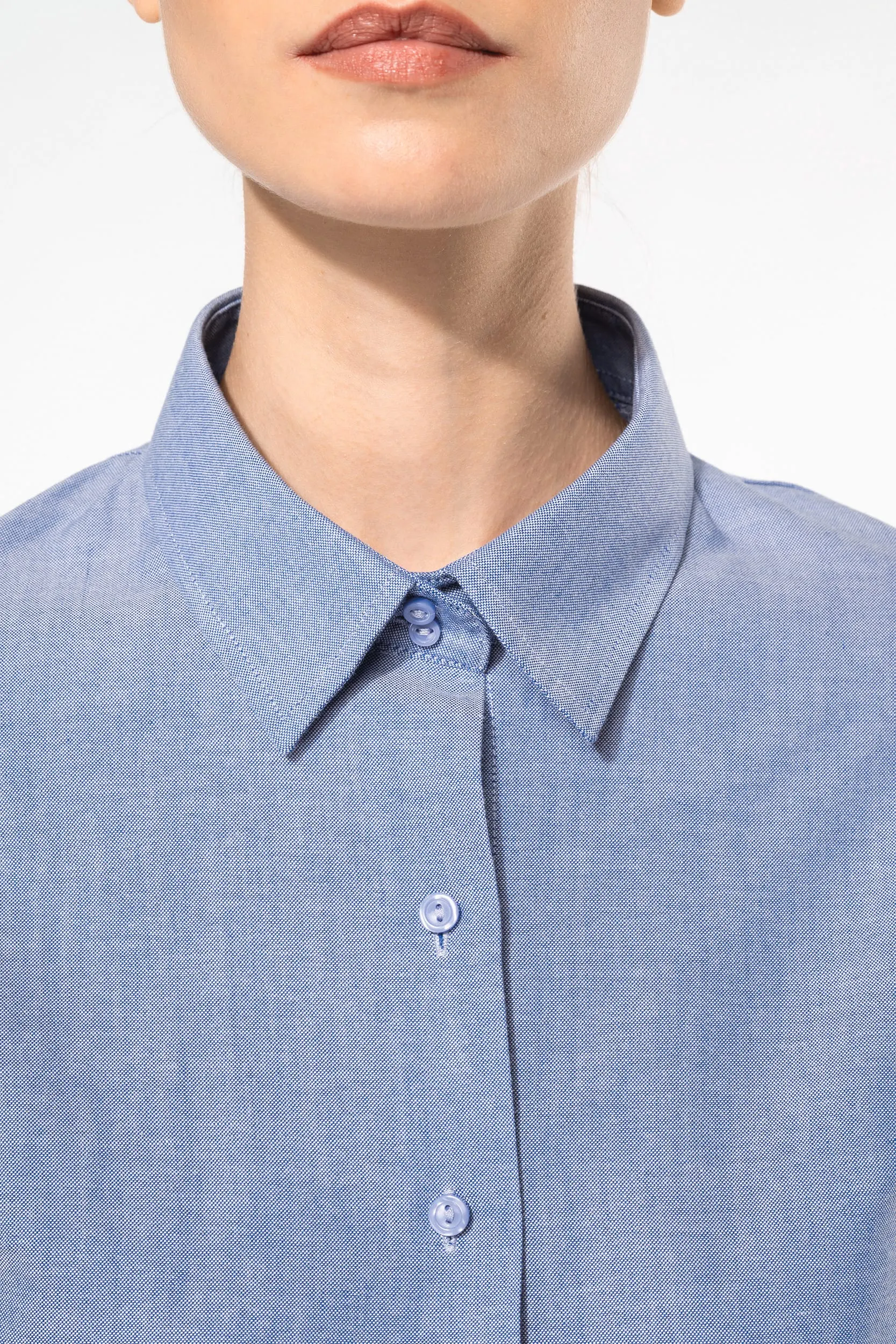 Camisa oxford manga larga mujer