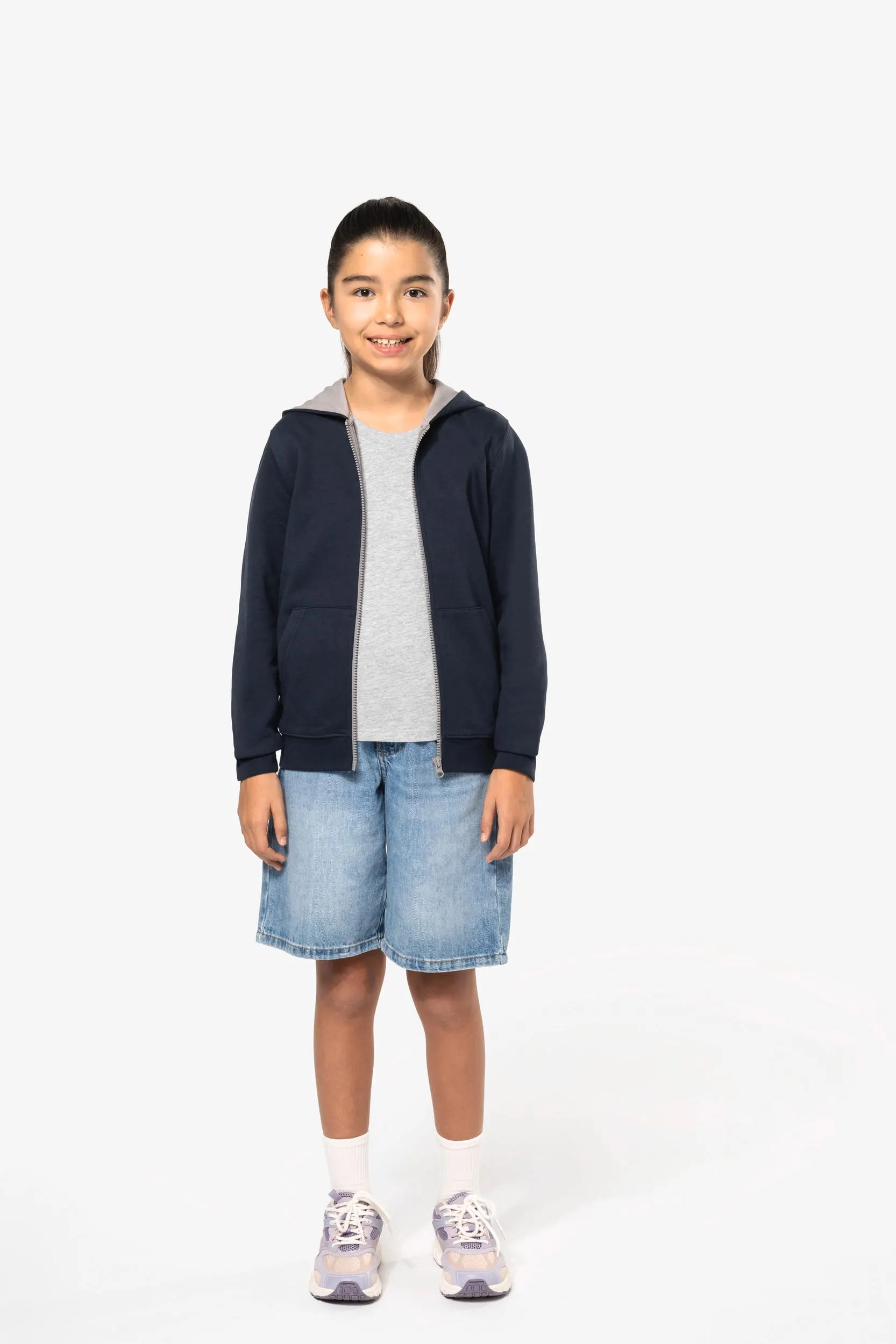 Sudadera capucha y cremallera niños