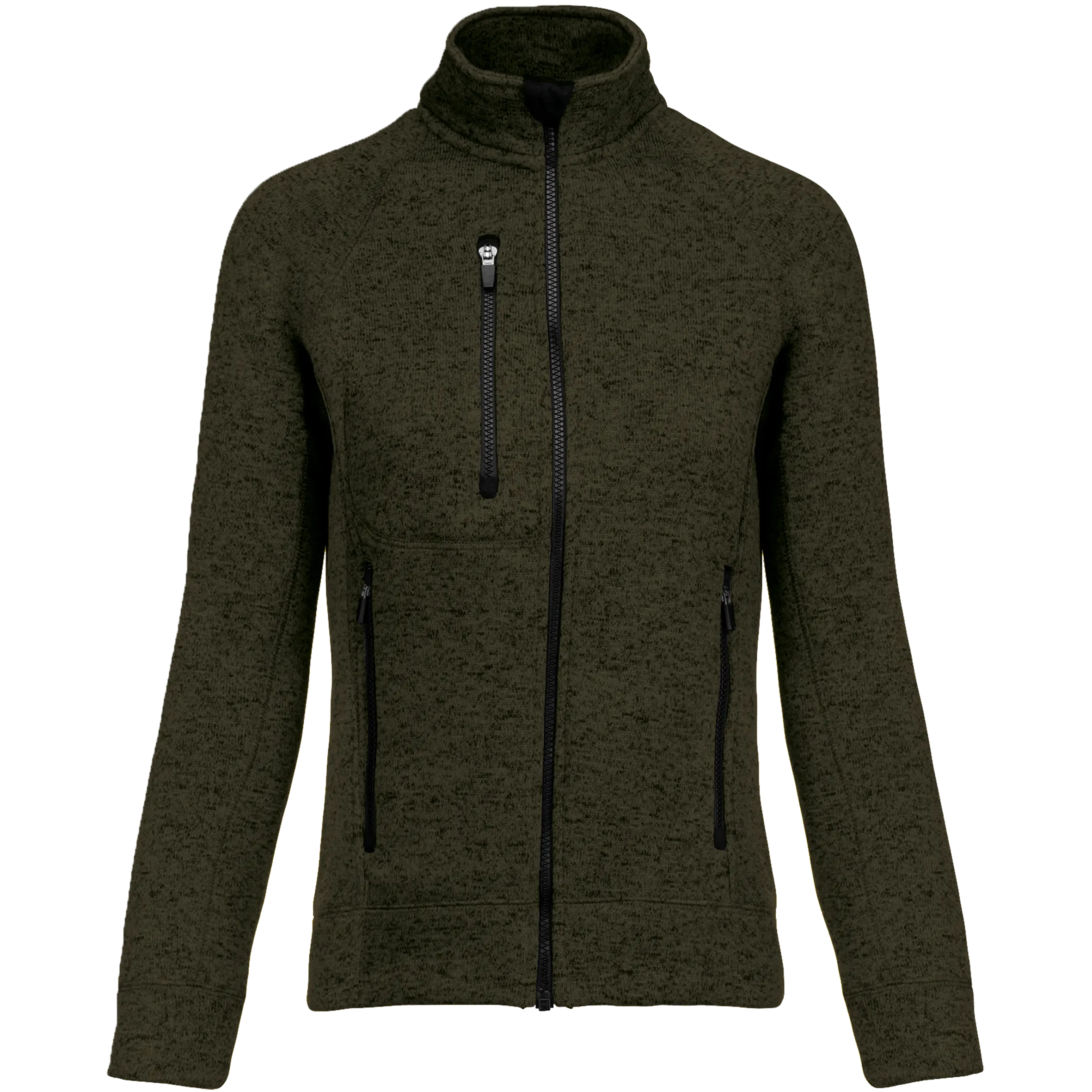Chaqueta jaspeada con cremallera mujer
