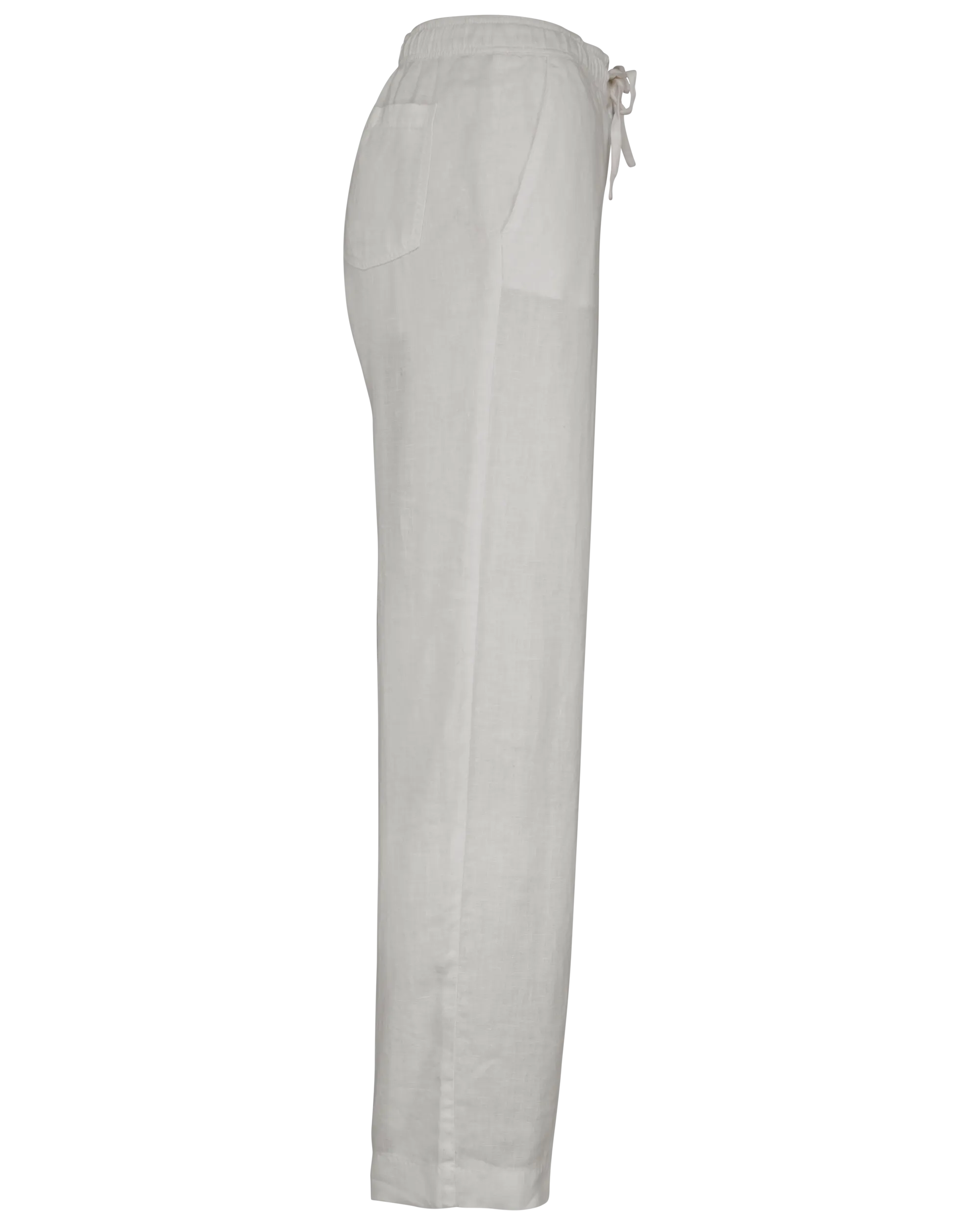 Pantalón efecto lavado de lino mujer