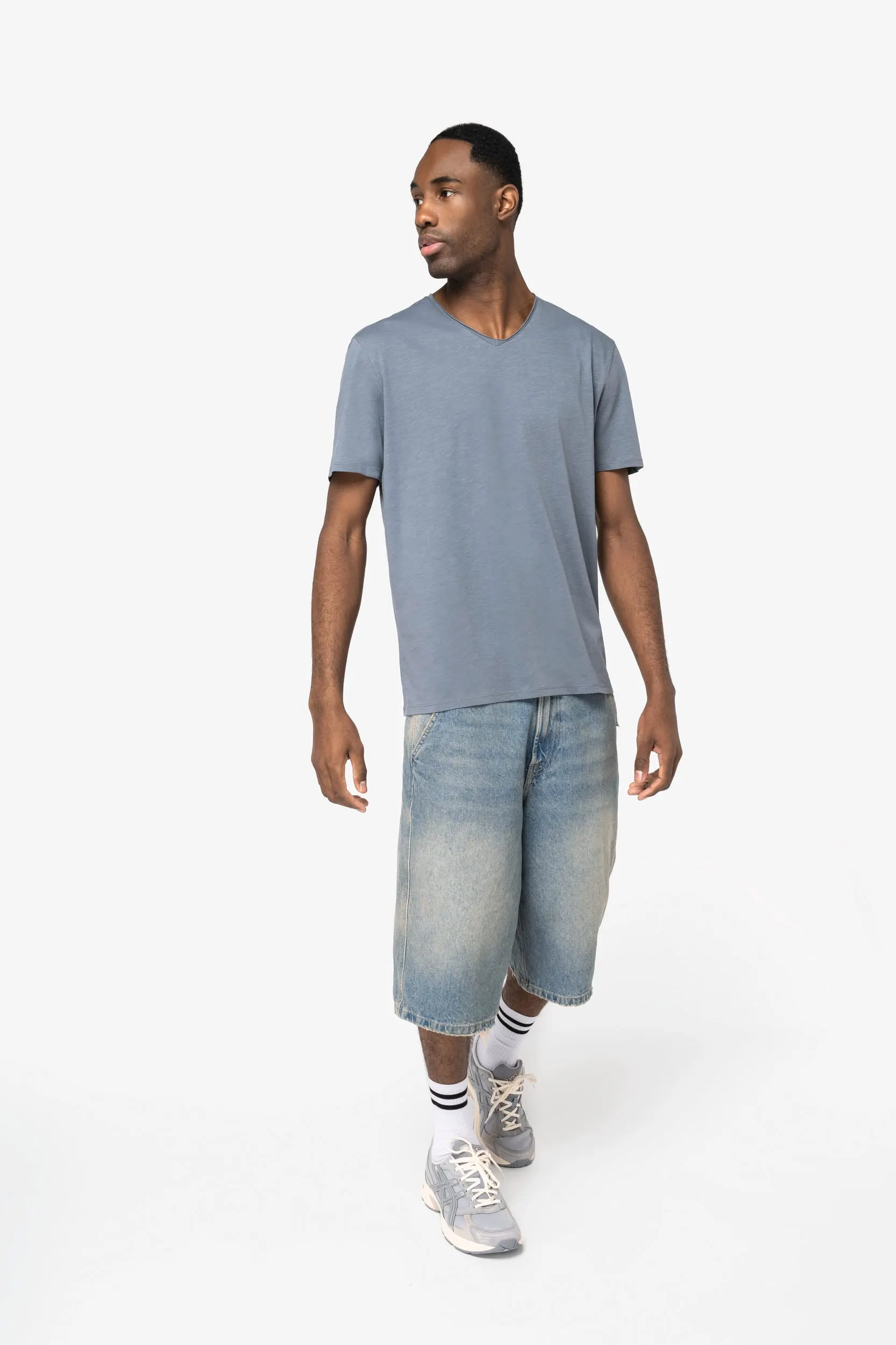 Camiseta ecorresponsable slub con bordes sin rematar hombre