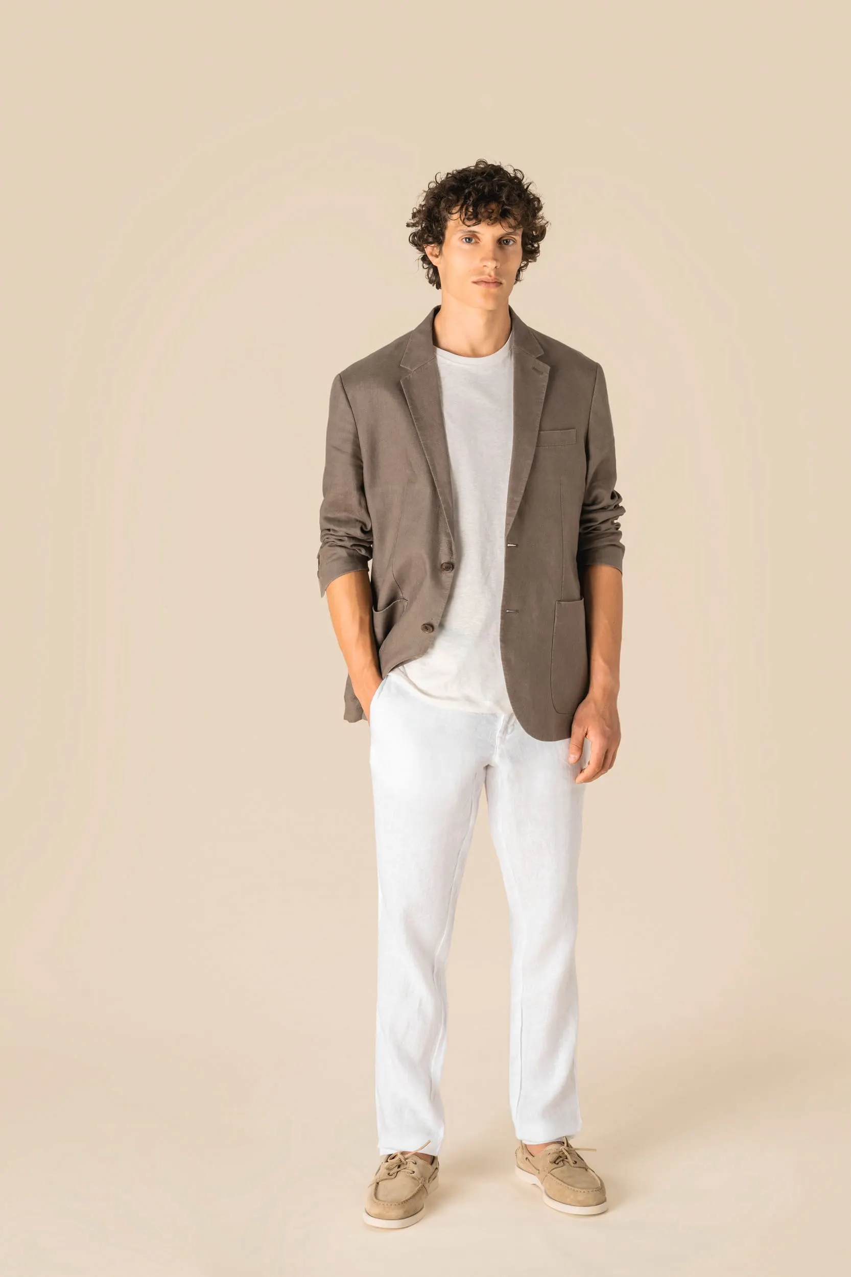 Blazer efecto lavado de lino hombre