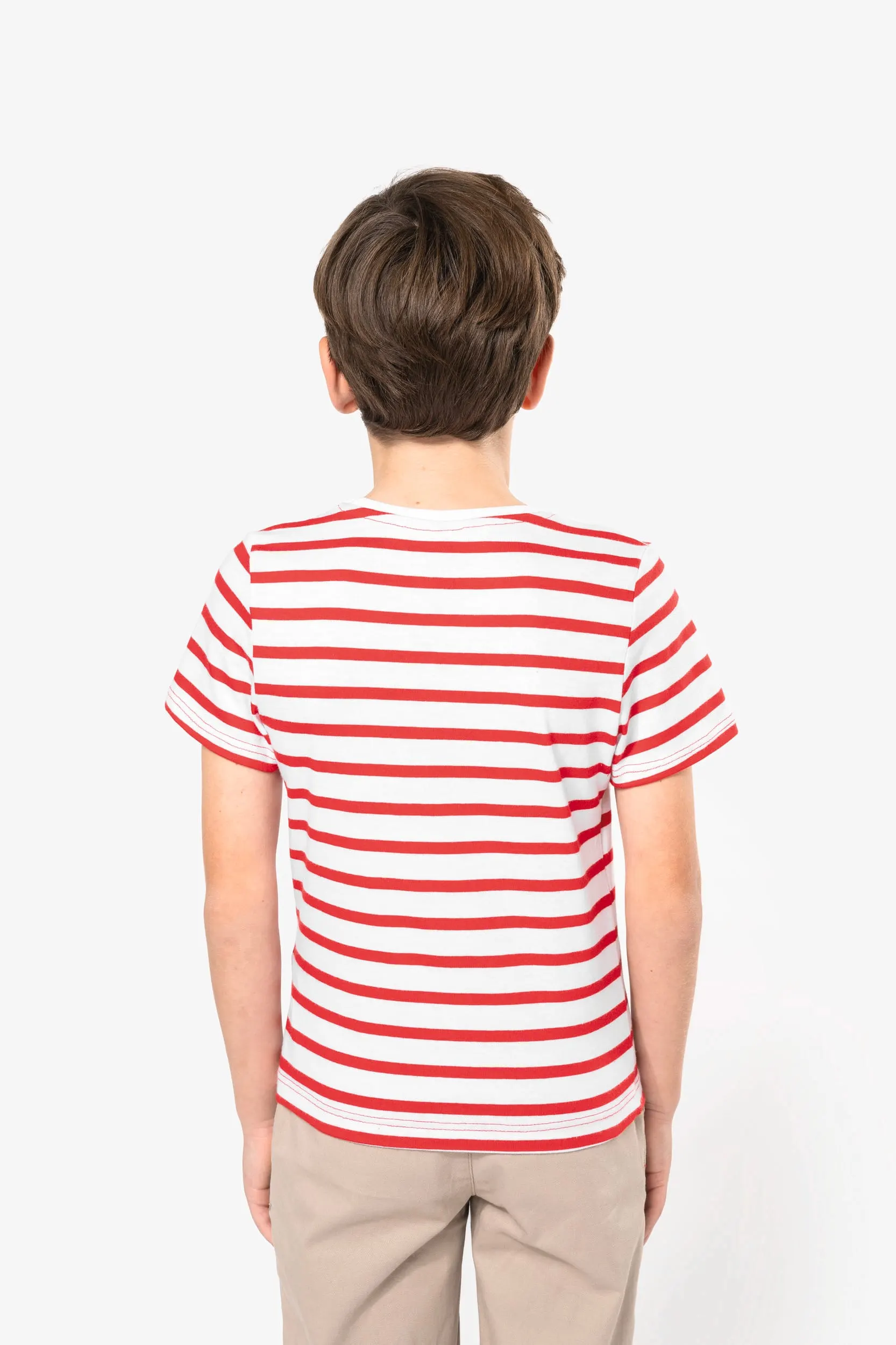 Camiseta Marinero a rayas con bolsillo manga corta para niños