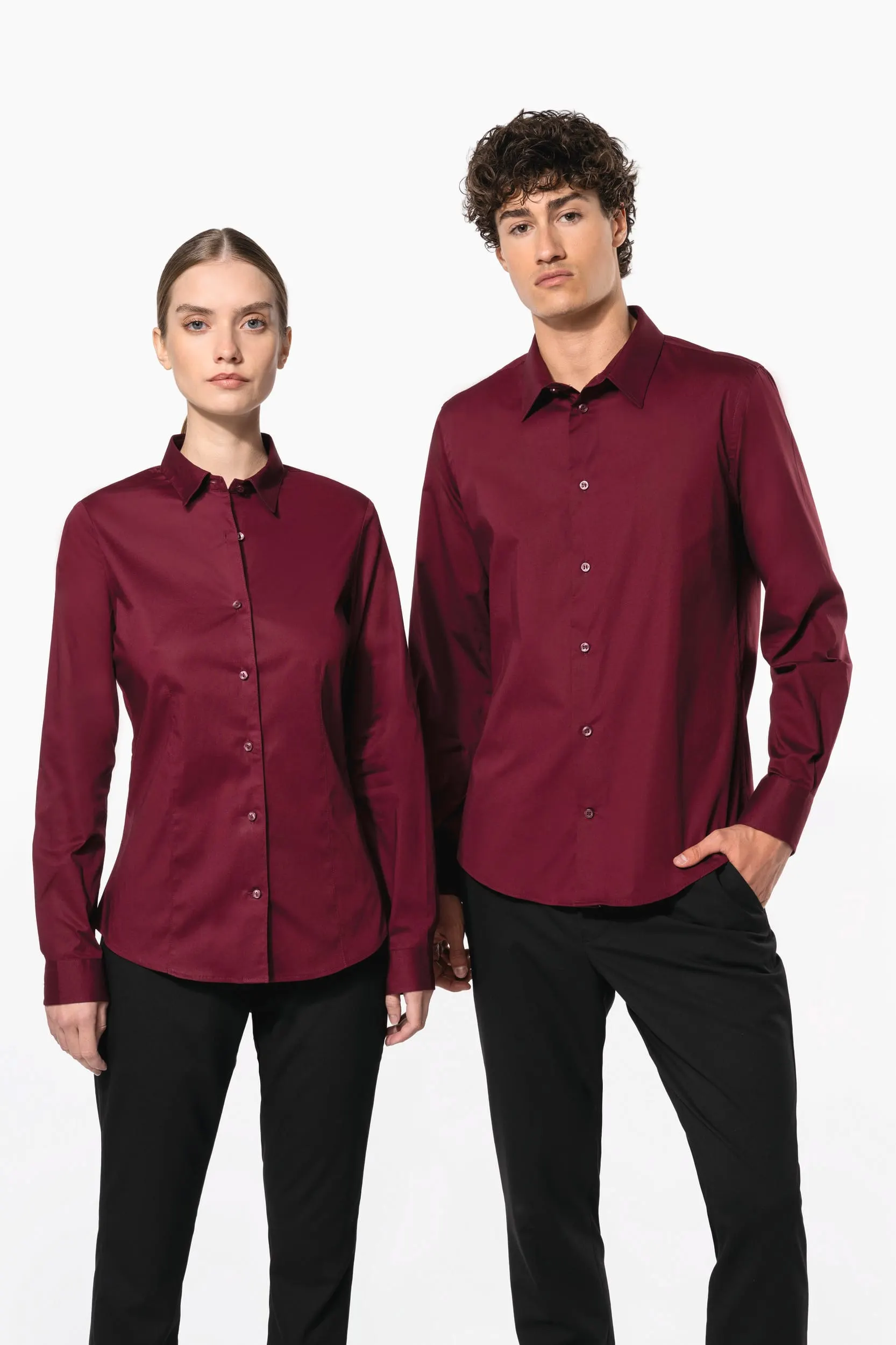 Camisa strech manga larga hombre