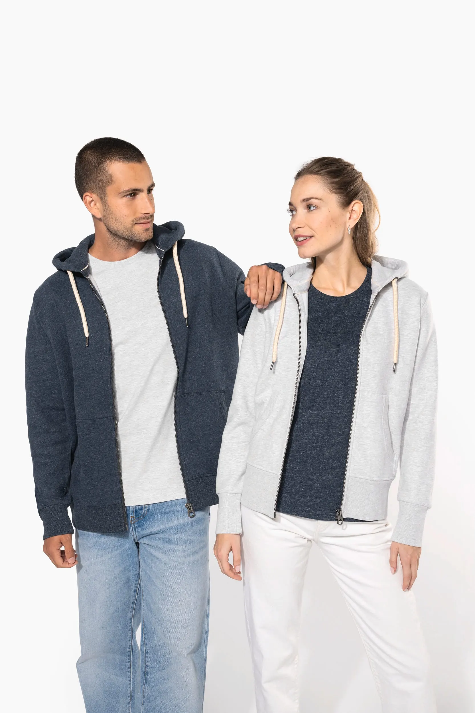 Sudadera vintage - cremallera y capucha mujer