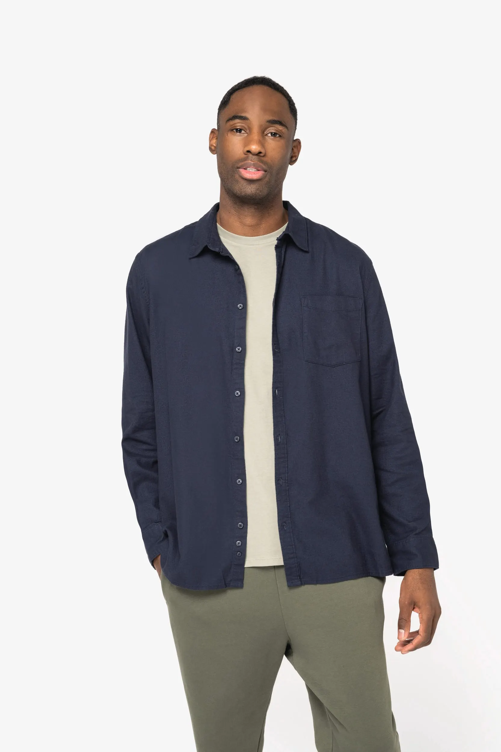 Camisa ecorresponsable de franela hombre