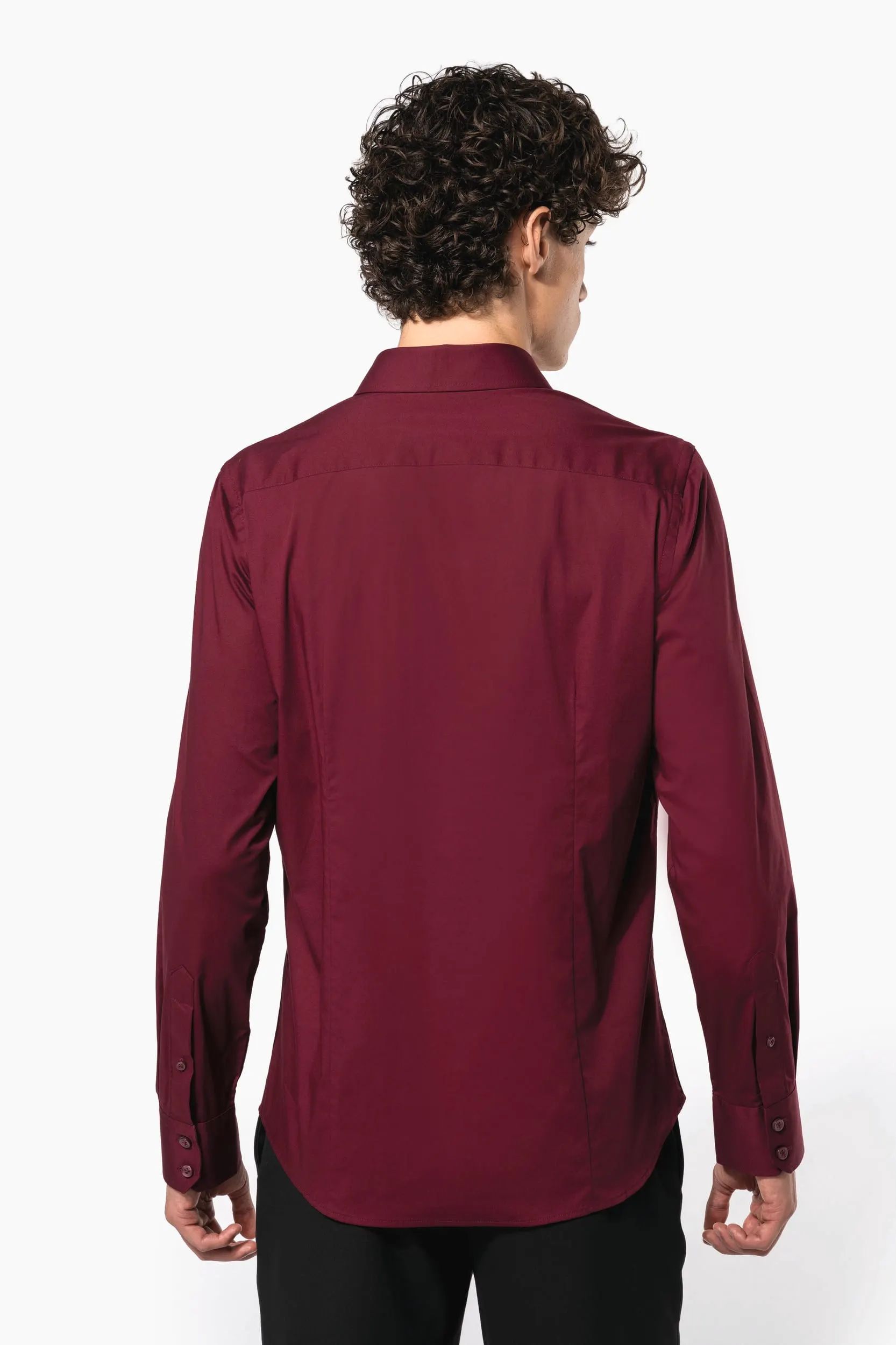 Camisa strech manga larga hombre