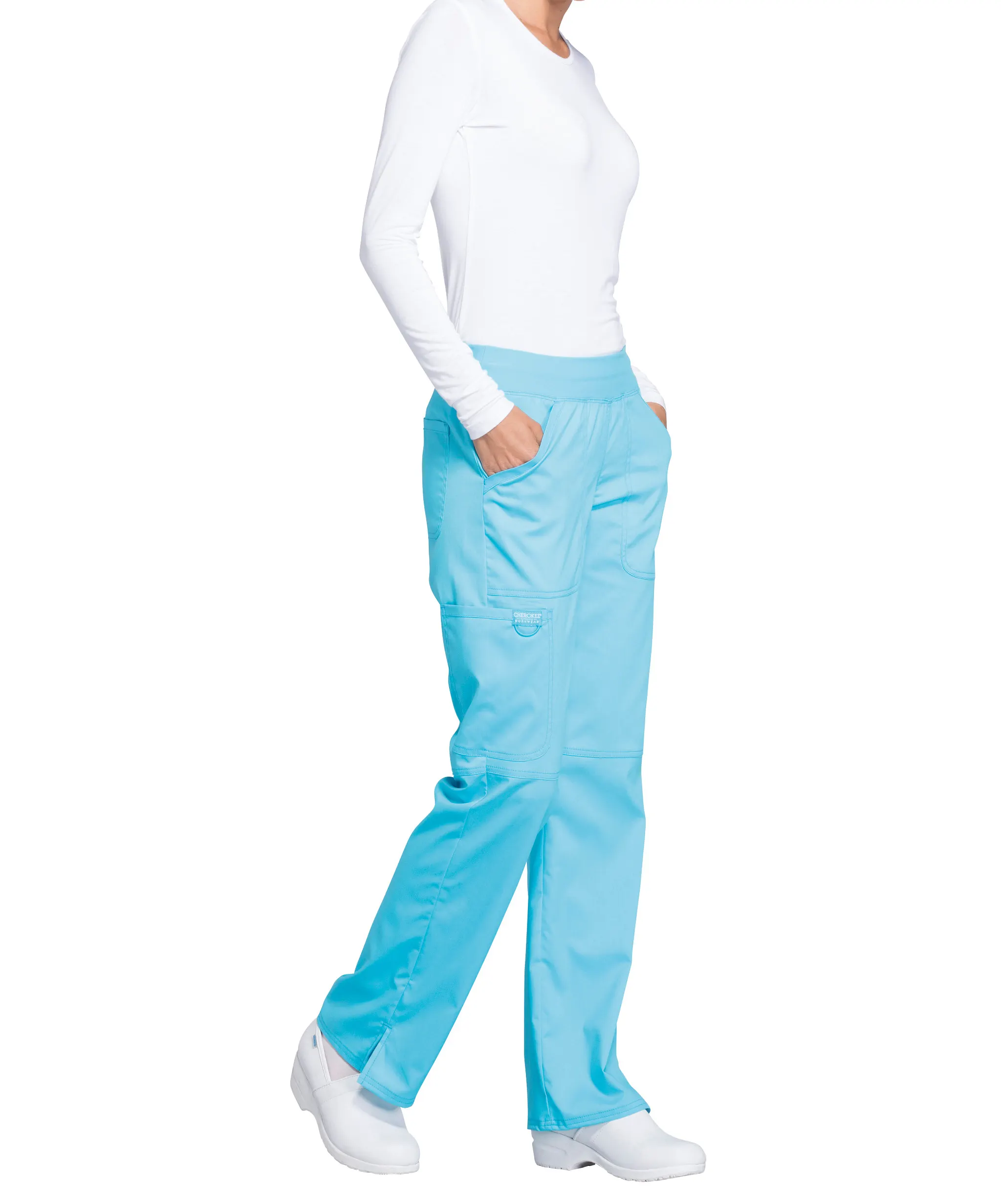 Pantalones tipo cargo de tiro medio mujer