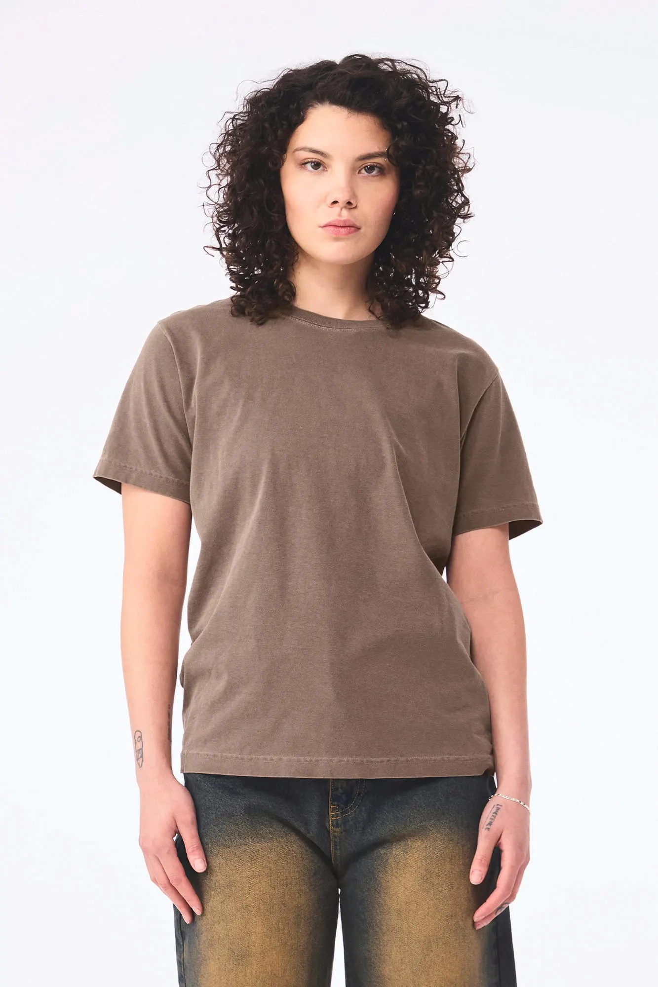 Camiseta de efecto lavado gruesa unisex