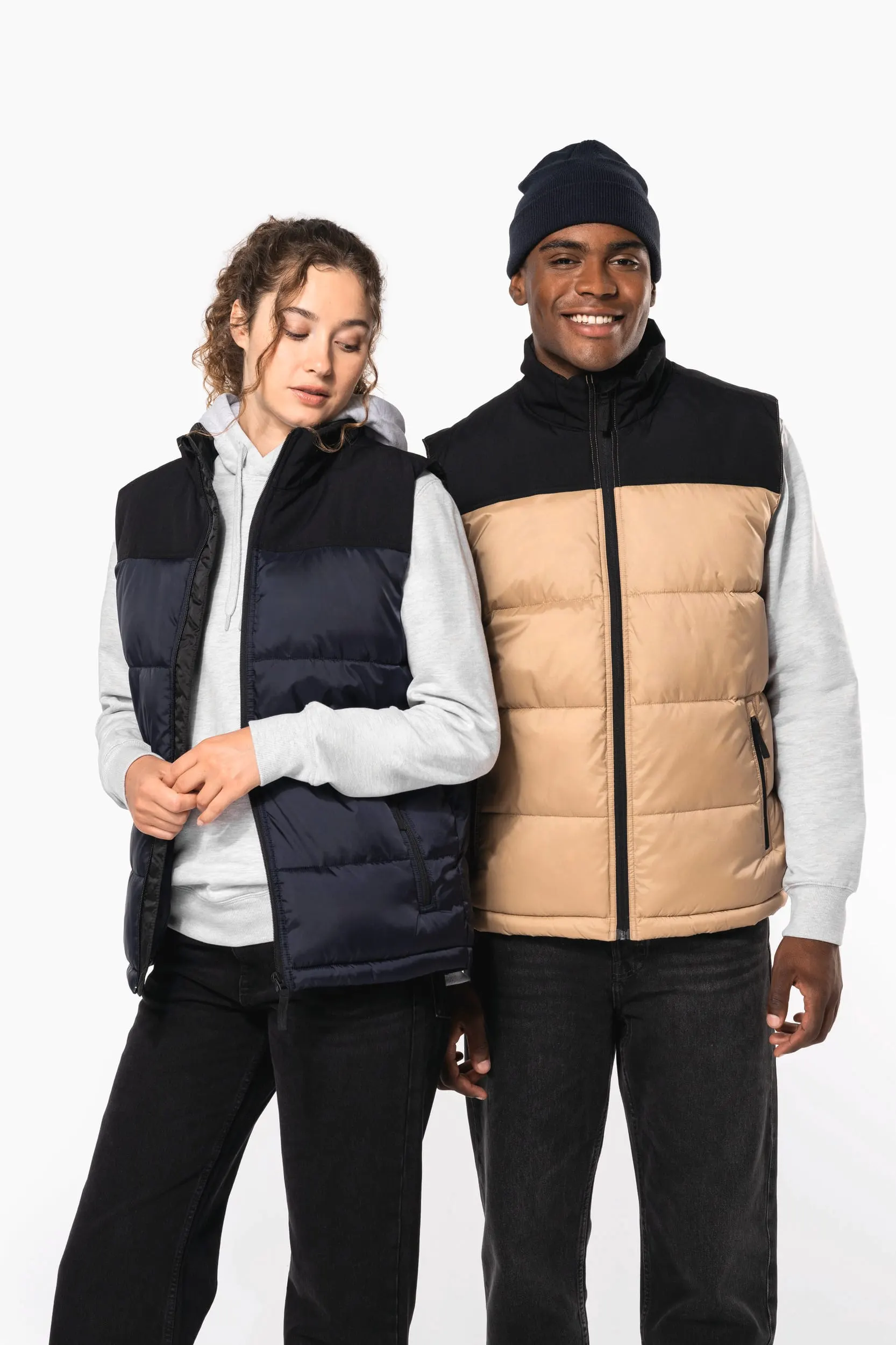 Chaleco acolchado bicolor unisex