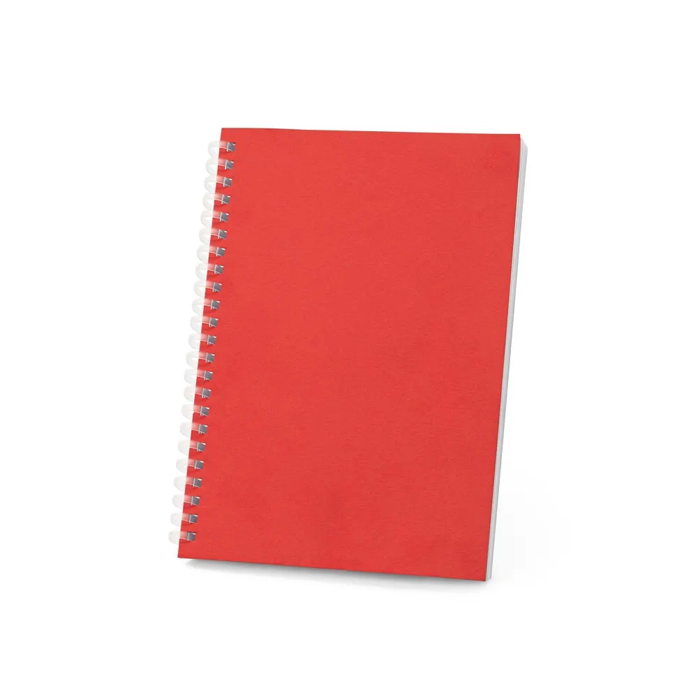 SCHILLER. Bloc de notas A5 con tapa flexible, fabricado con papel 100% reciclado