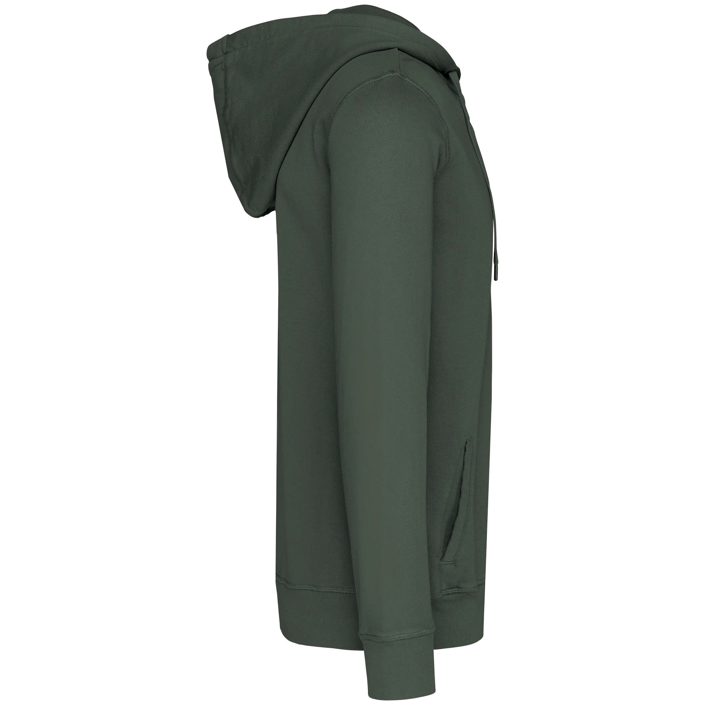 Sudadera ecorresponsable con cremallera y capucha French Terry unisex