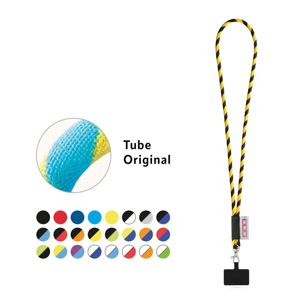 GOSPORT. SET Lanyard TUBE Long (Ø 7 mm) con mosquetón de gatillo de 9 mm y soporte para teléfono móvil
