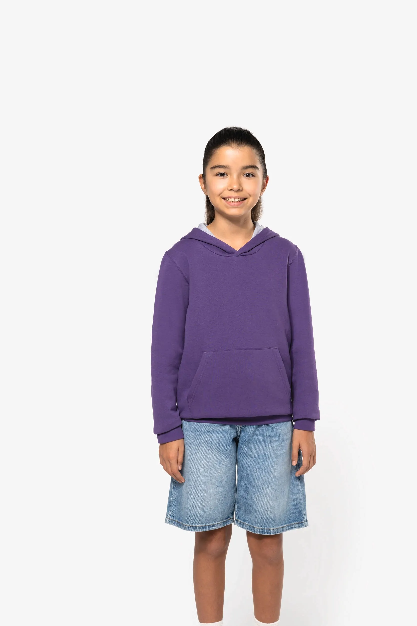 Sudadera capucha contrastada niños