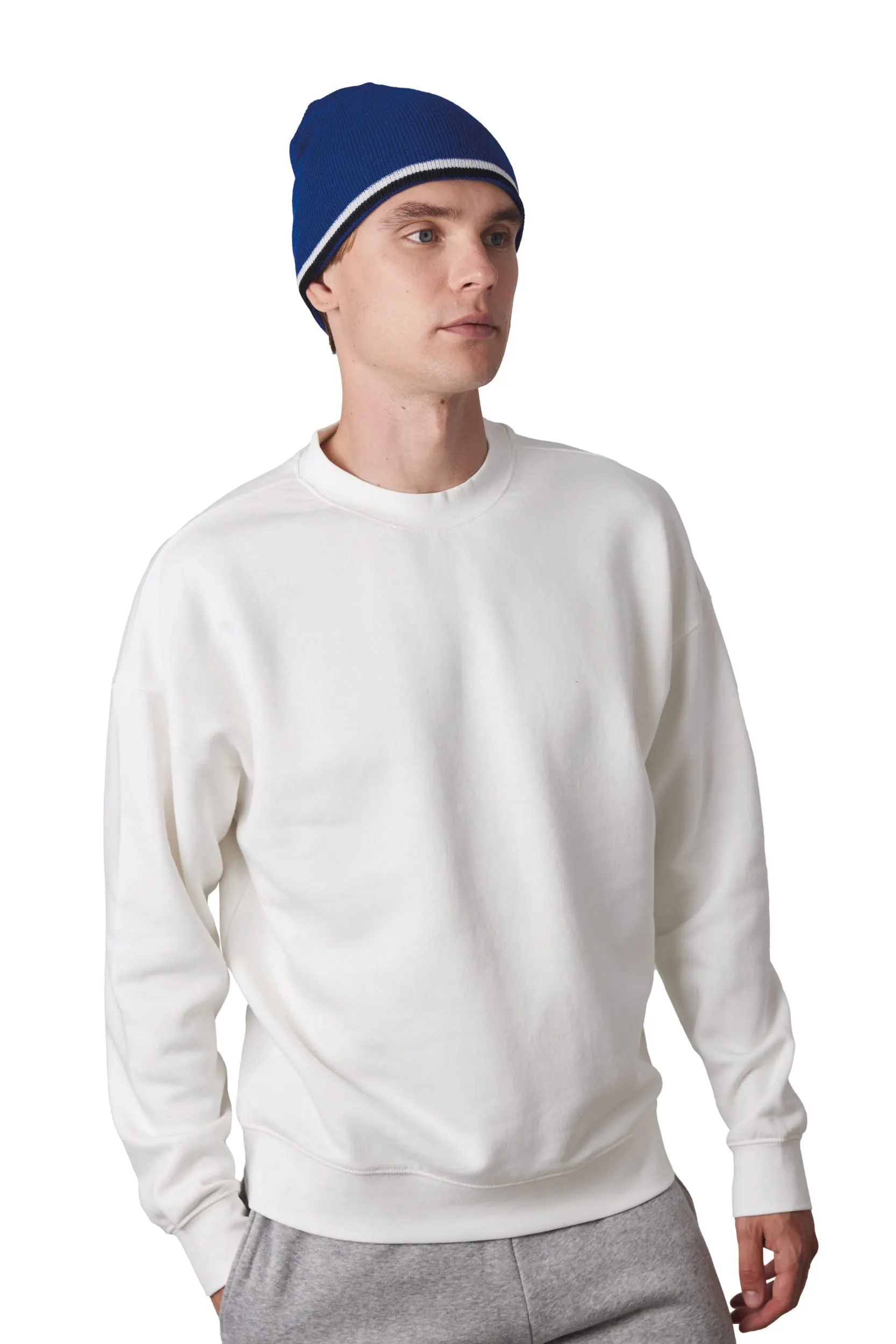 Gorro con tira bicolor contrastada