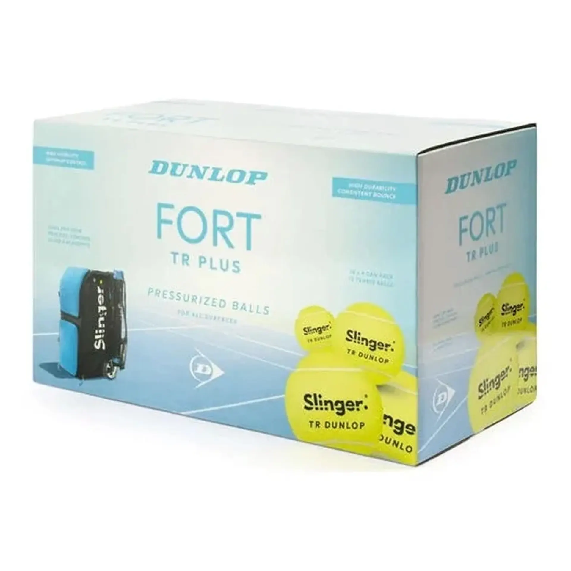 CAJÓN 18 BOTES 4 PELOTAS DE TENIS DUNLOP FORT SLINGER