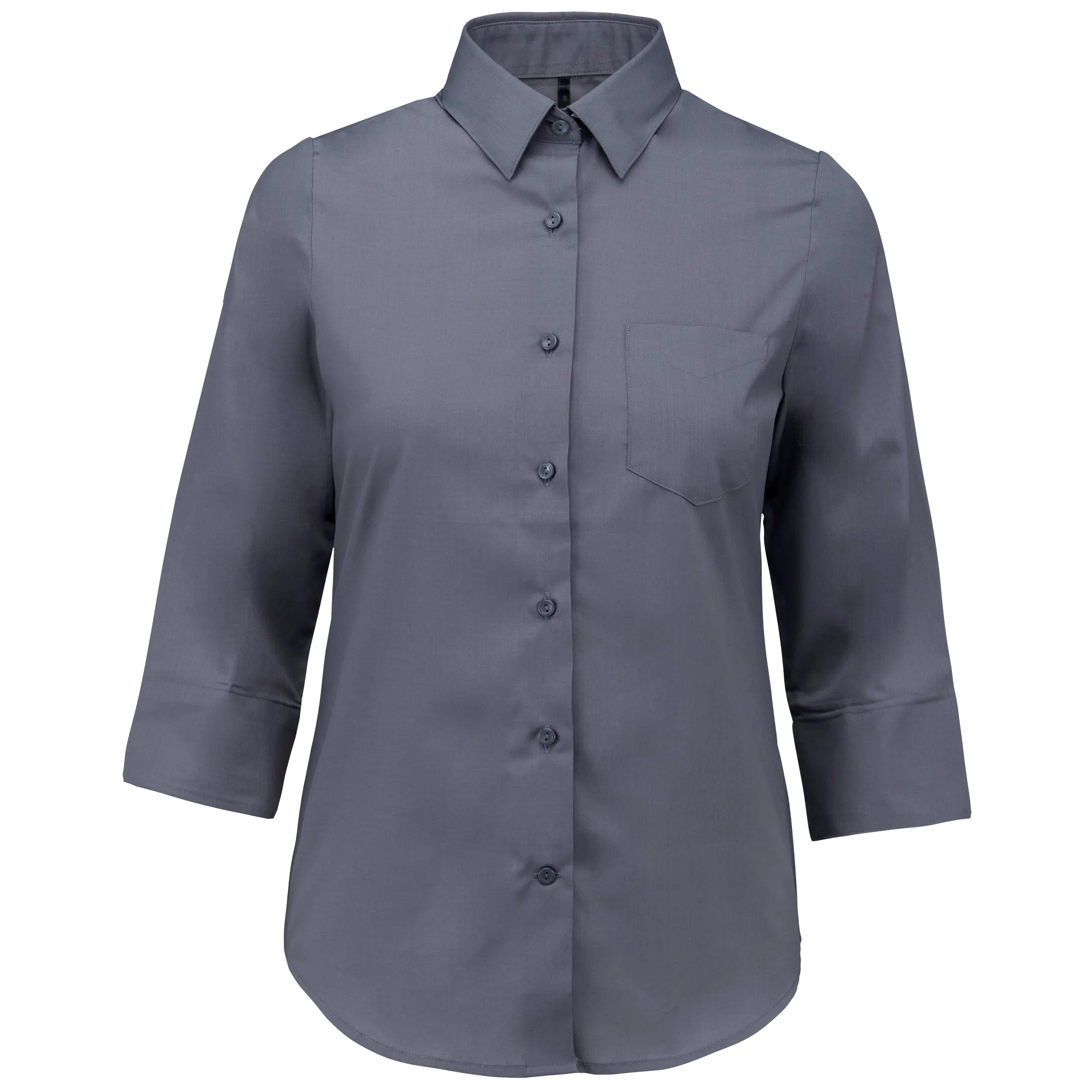 Camisa popelina de polialgodón manga 3/4 de fácil cuidado mujer